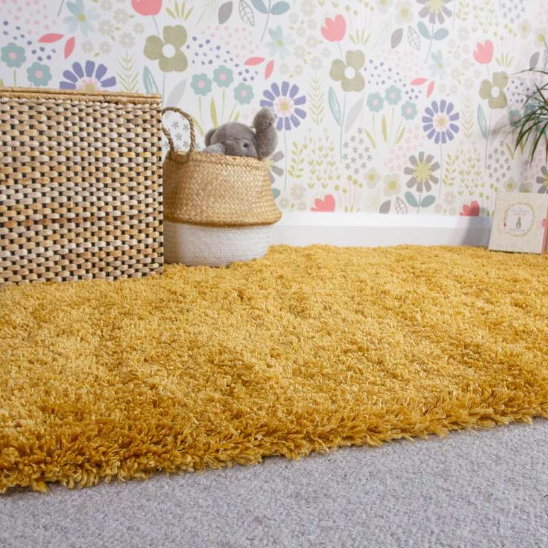 Soft Everyday Yellow Shaggy Rug - Image 6