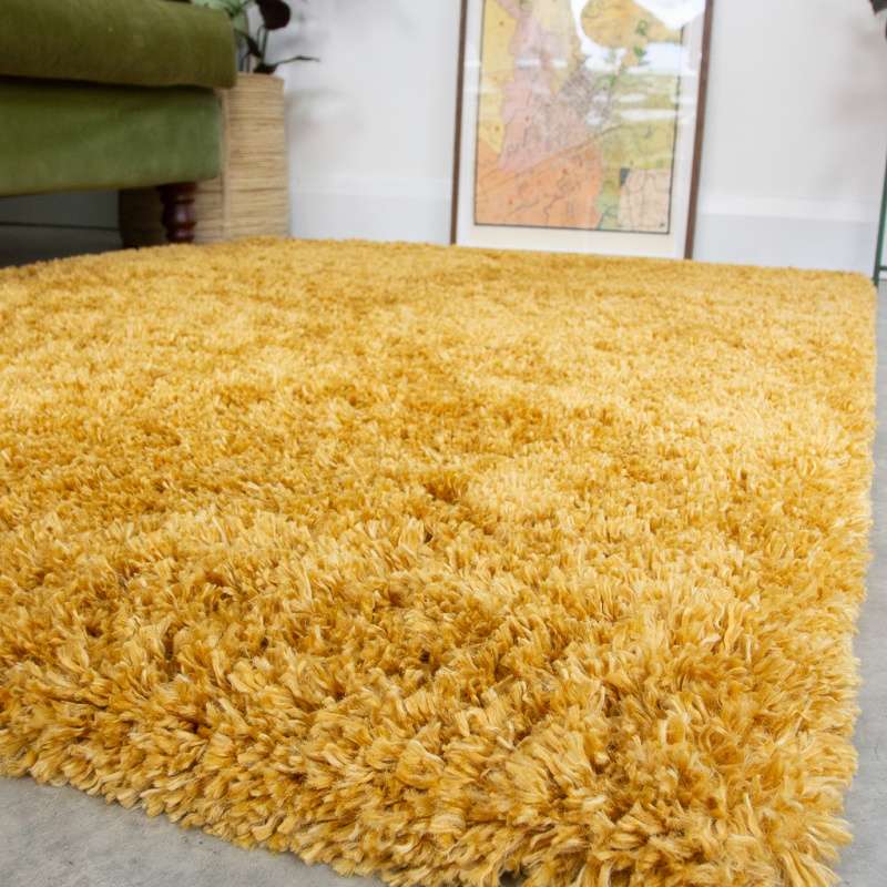 Soft Everyday Yellow Shaggy Runner Rug - Image 5