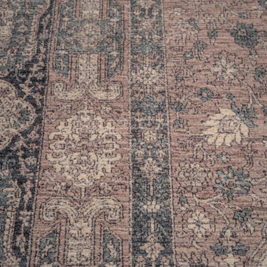 Flatwoven Washable Teal Medallion Runner - Caragh - Image 4