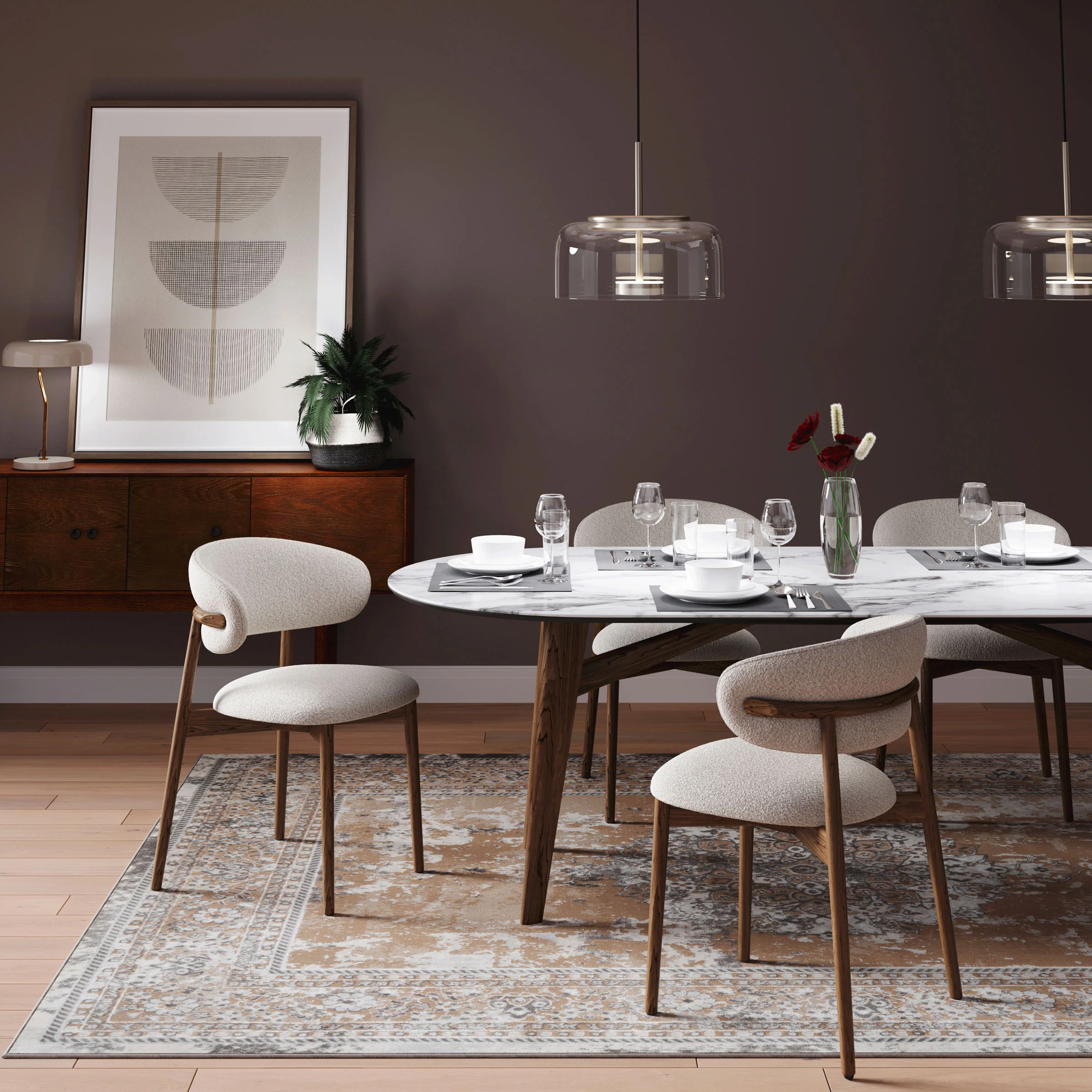 Traditional Distressed Beige Area Rug - Victoria - Image 4