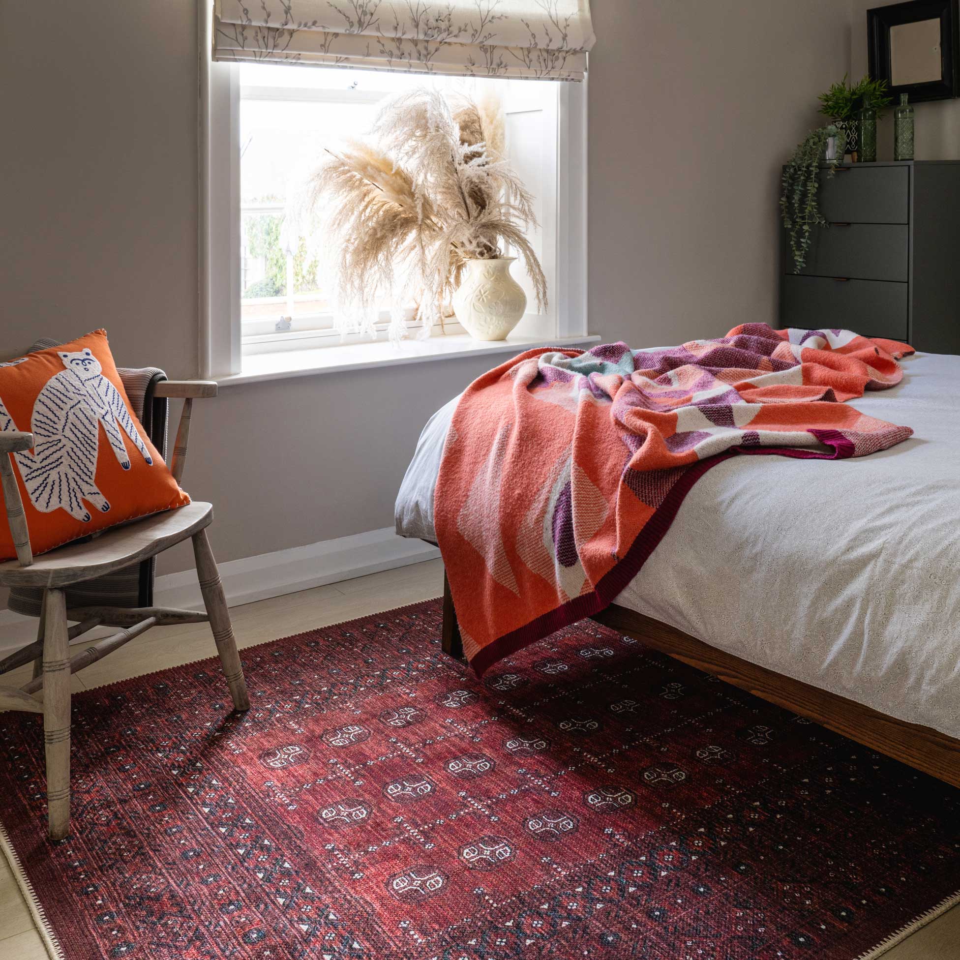 Flatwoven Washable Traditional Red Oriental Runner - Bannon - Image 5