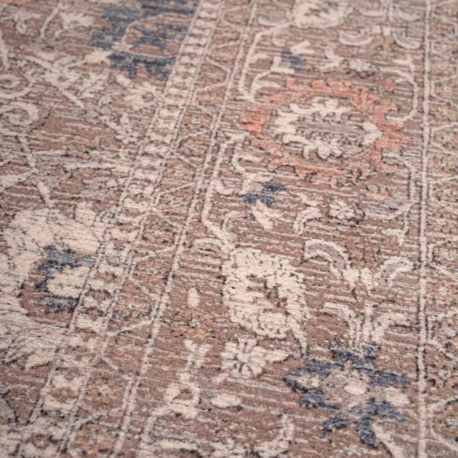 Flatwoven Washable Vintage Floral Runner - Macie - Image 5