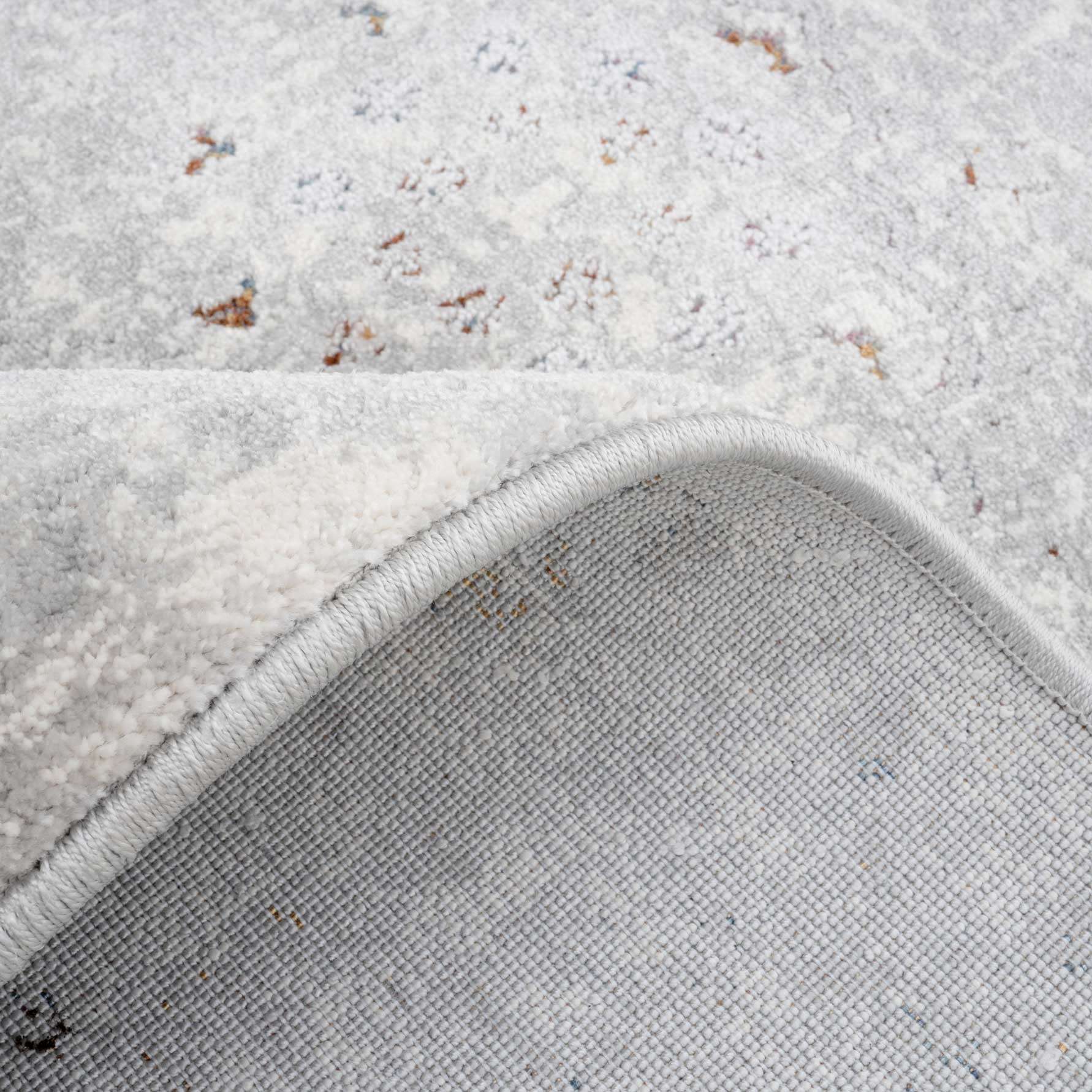 Vintage Grey Washed Effect Bedroom Rug - Image 5