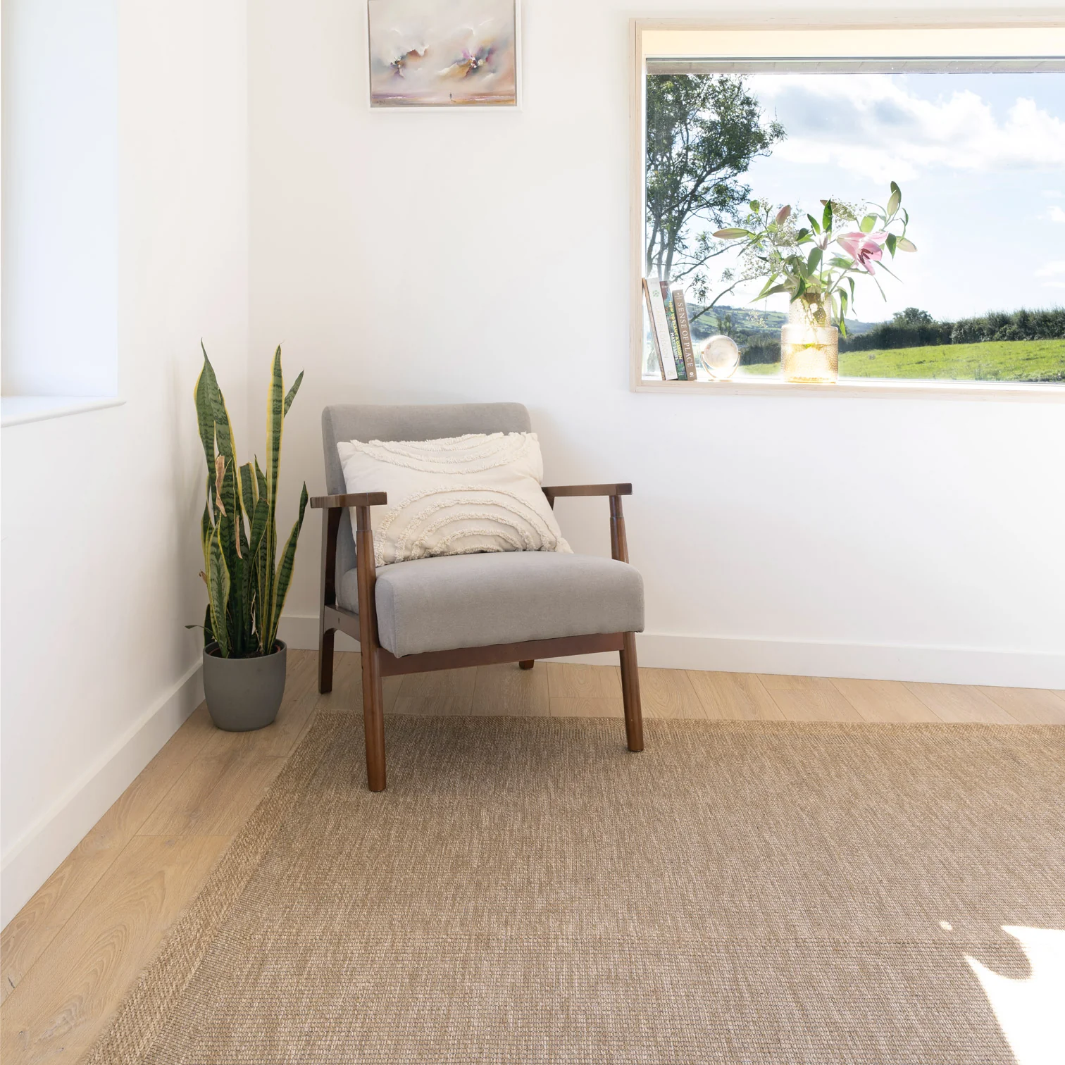 Washable Beige Border Jute Style Rug - Rayna - Image 5