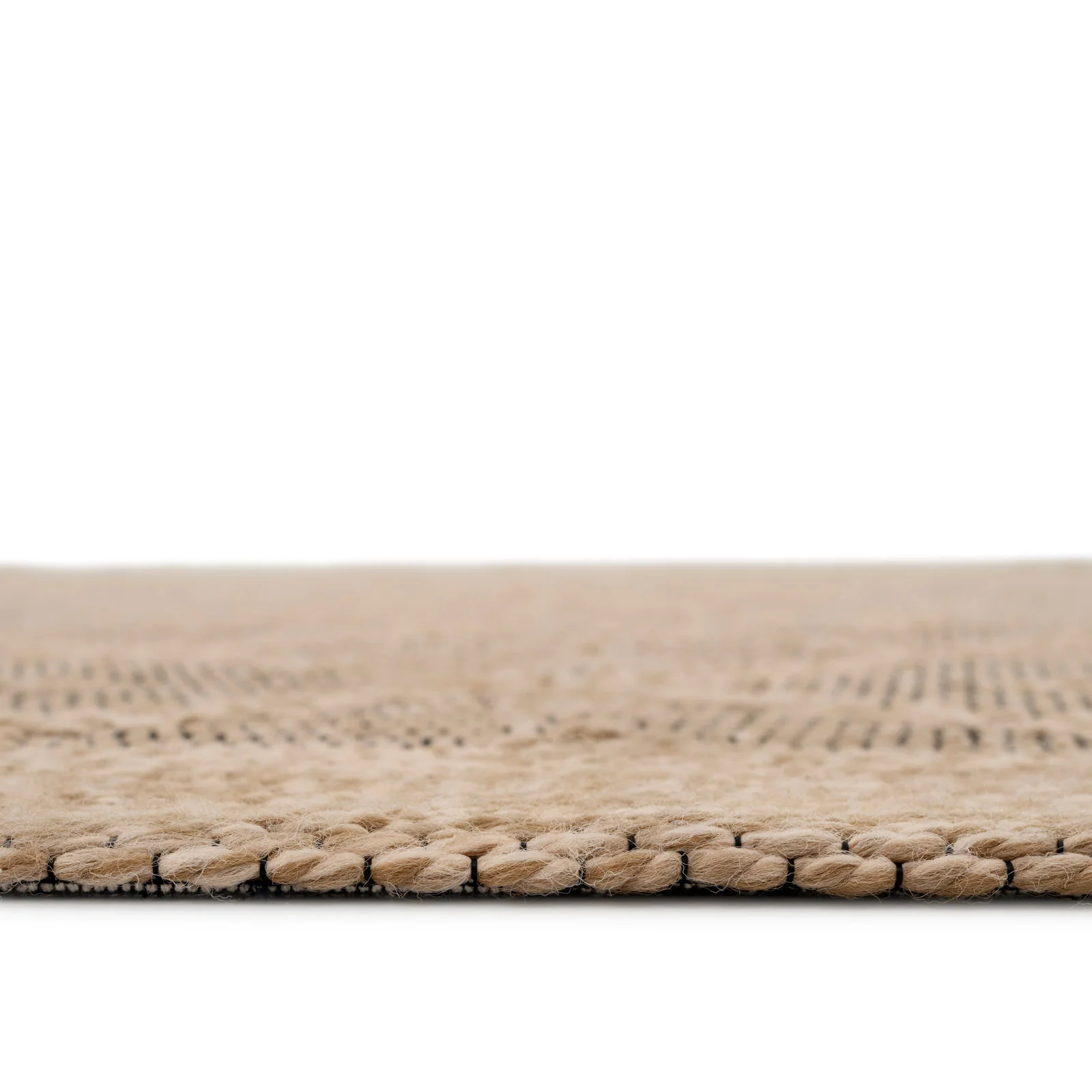 Washable Beige Diamond Jute Style Runner - Thea - Image 3