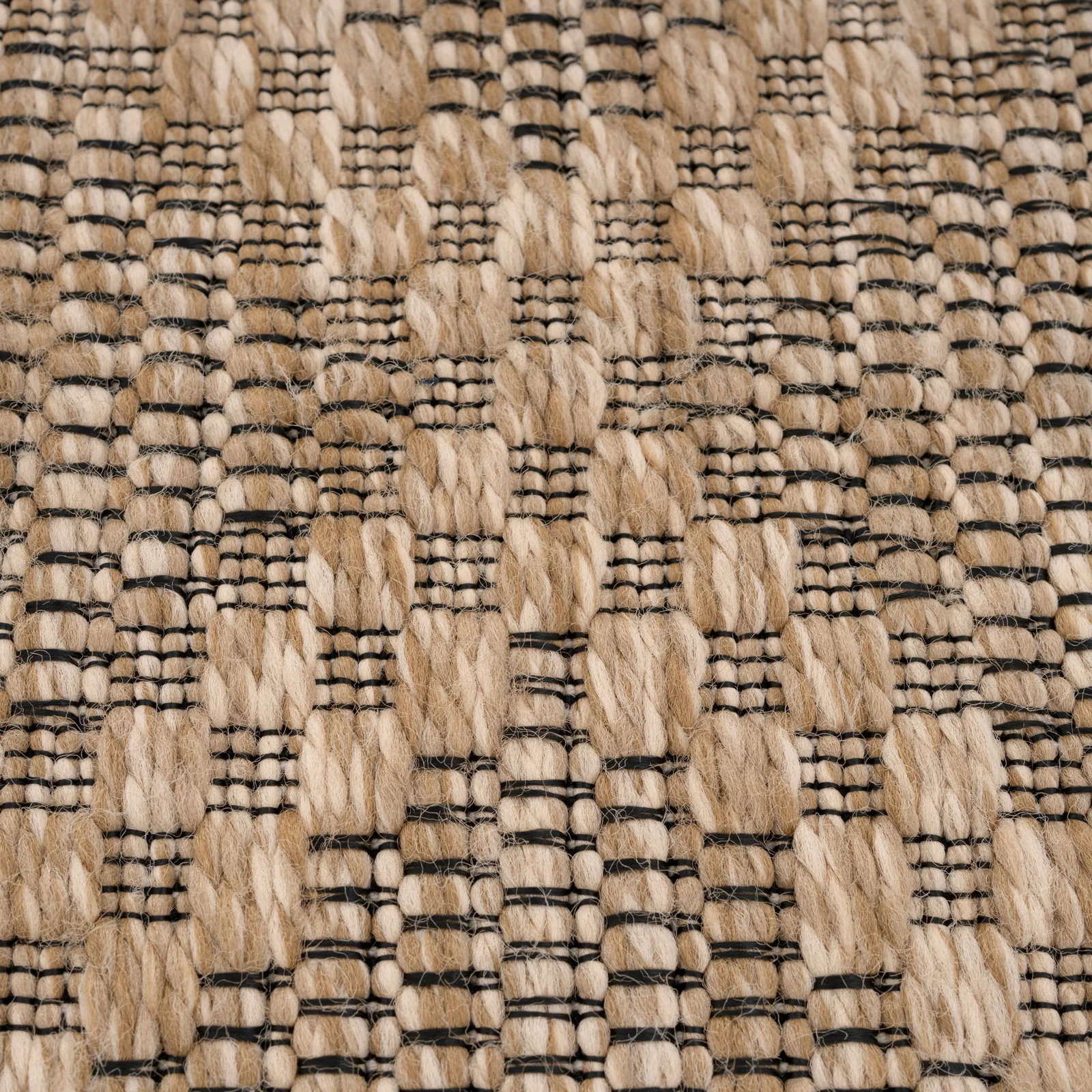 Washable Beige Diamond Jute Style Runner - Thea - Image 4