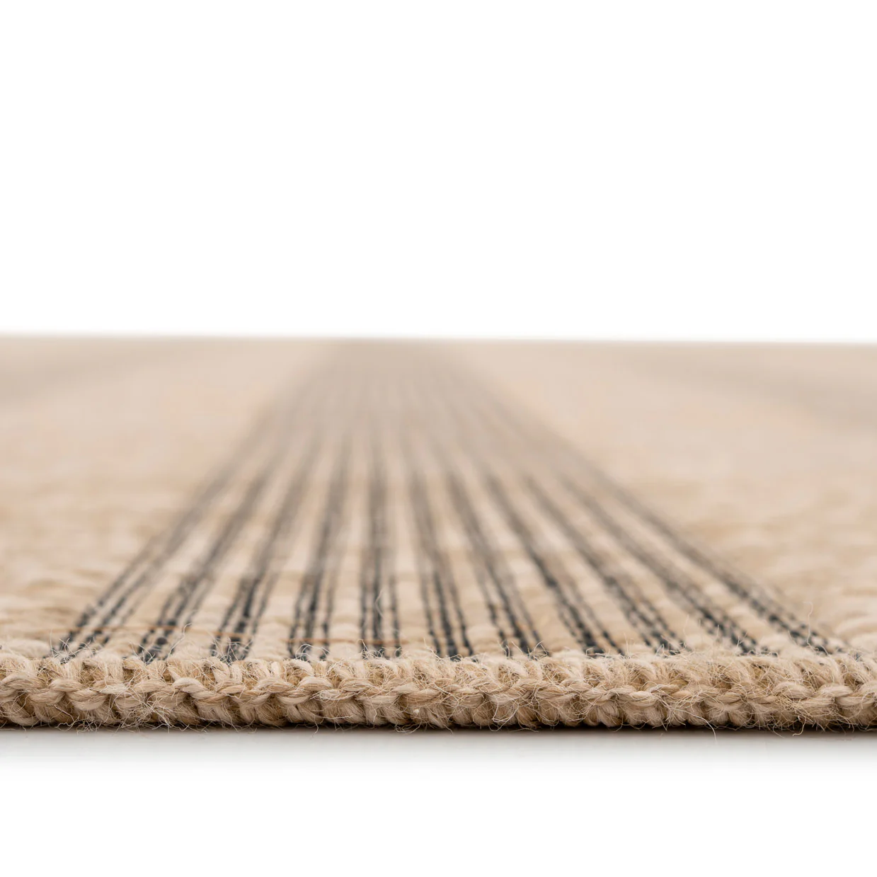 Washable Beige Striped Jute Style Runner - Leni - Image 3