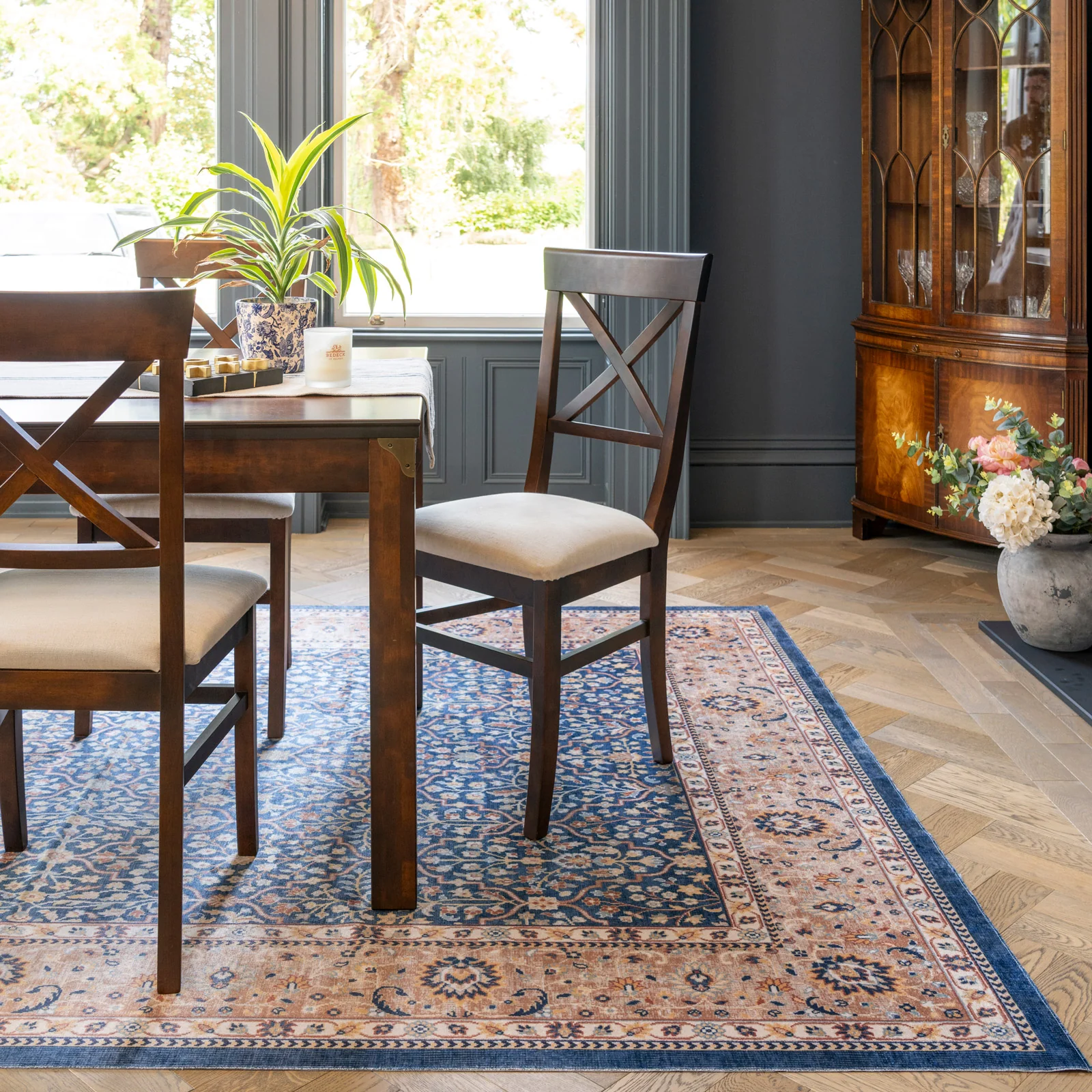 Washable Blue Persian Style Rug - Leela - Image 3