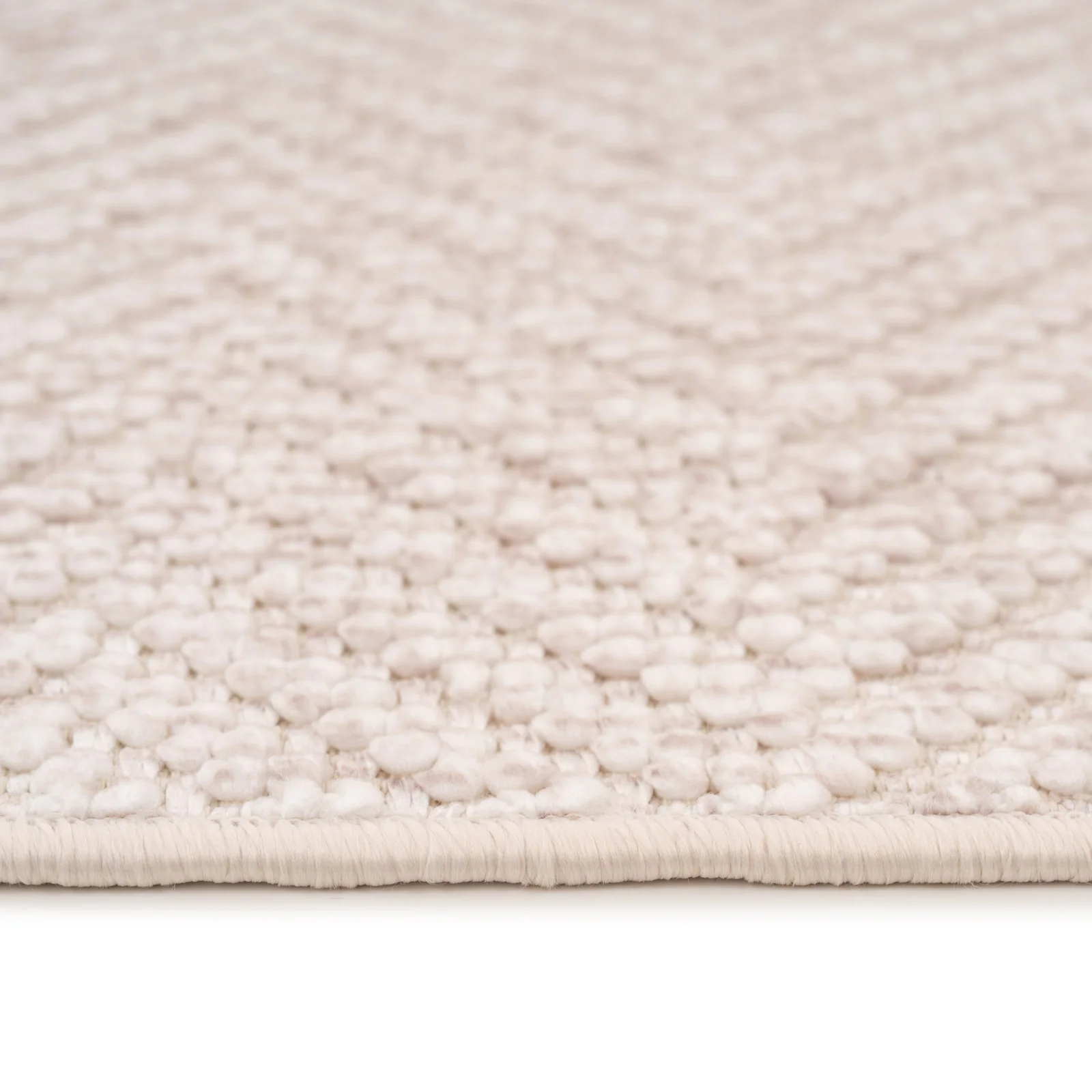 Washable Bobbled Beige Chevron Runner - Kate - Image 3
