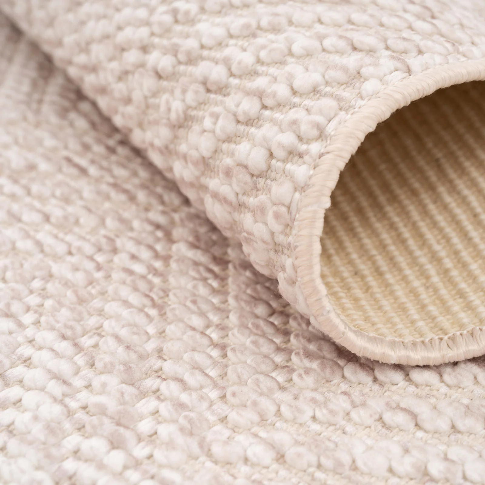 Washable Bobbled Beige Chevron Runner - Kate - Image 5