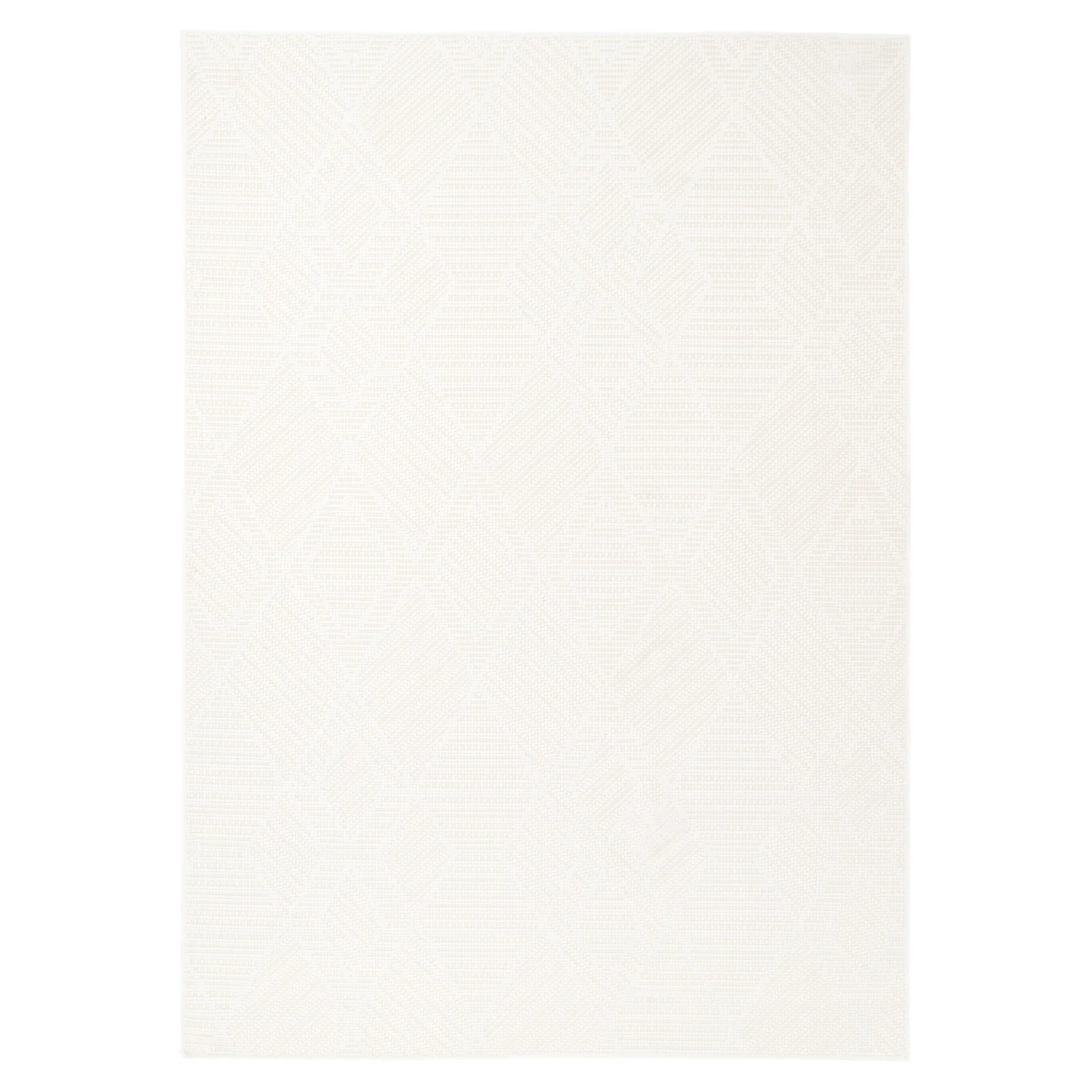 Washable Bobbled Cream Diamond Rug - Leah - Image 8