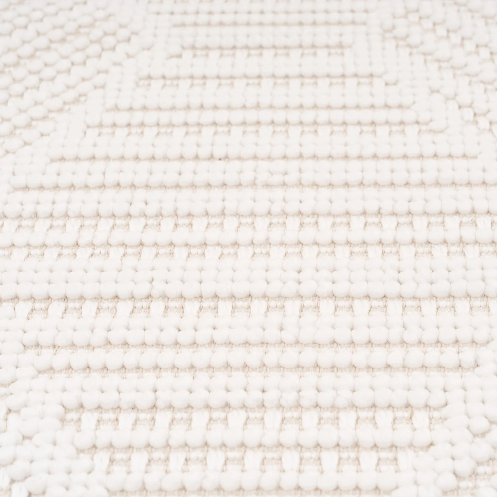 Washable Bobbled Cream Diamond Rug - Leah - Image 10
