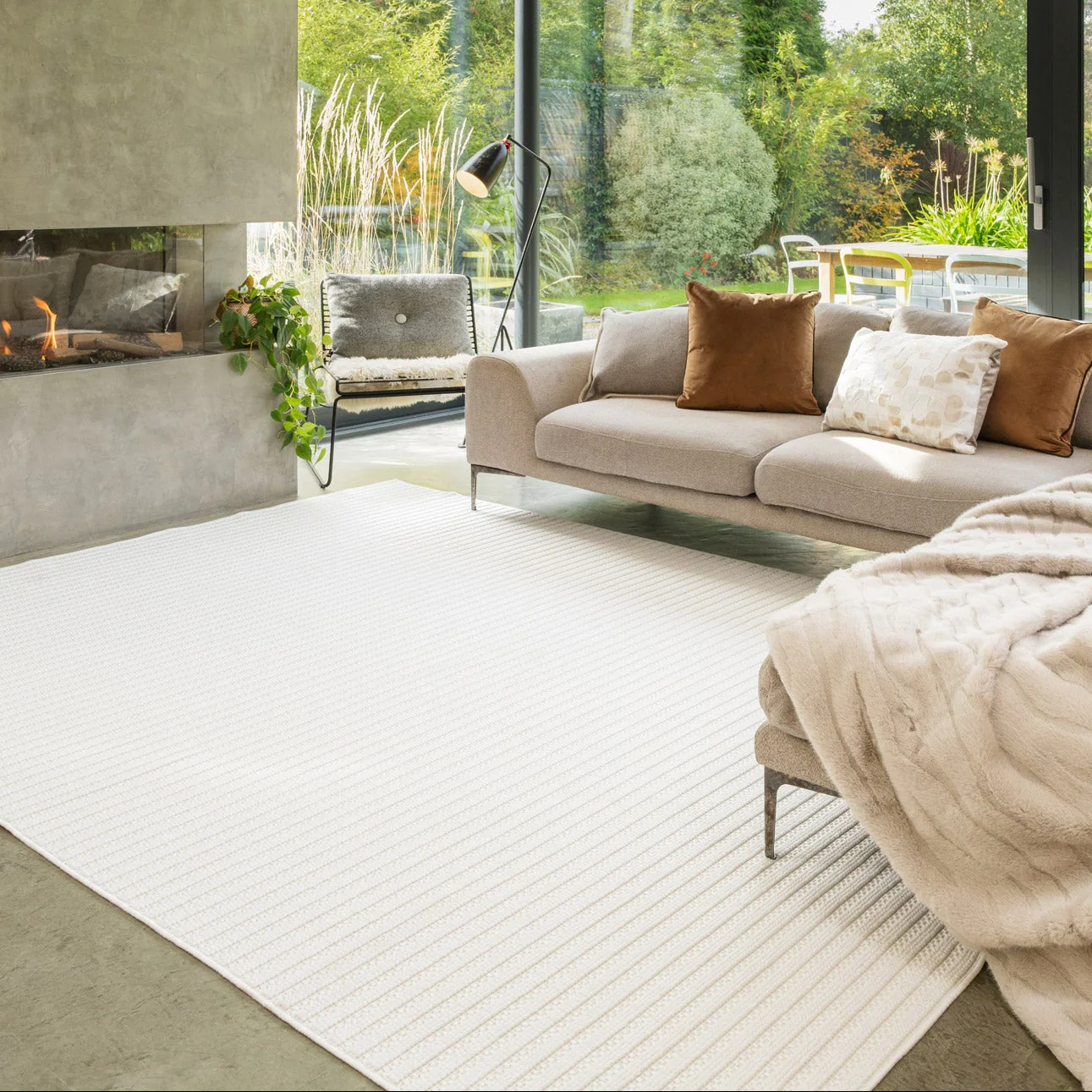 Washable Bobbled Cream Scandi Rug - Olivia - Image 4