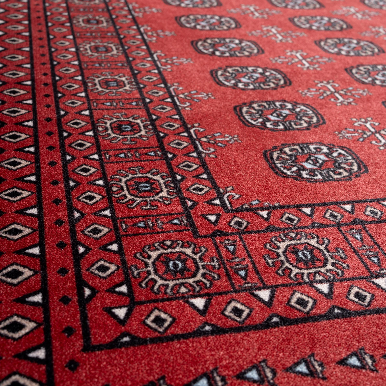 Washable Bokara Red Persian Style Runner - Mira - Image 3