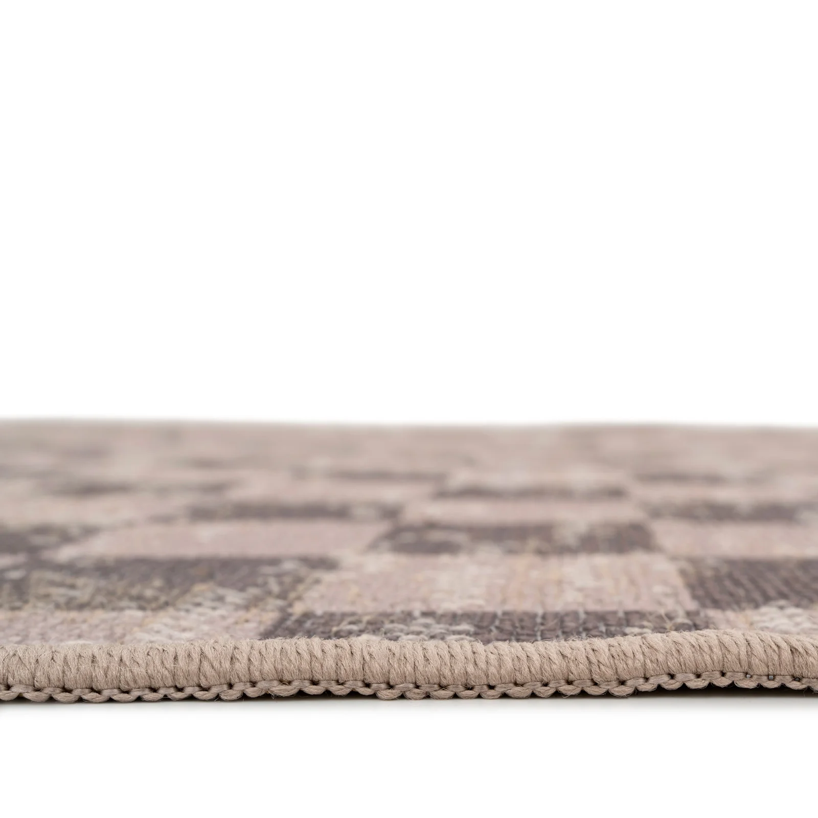 Washable Brown Checkerboard Jute Style Rug - Juno - Image 7
