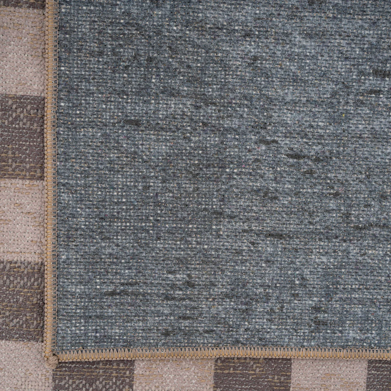 Washable Brown Checkerboard Jute Style Rug - Juno - Image 8