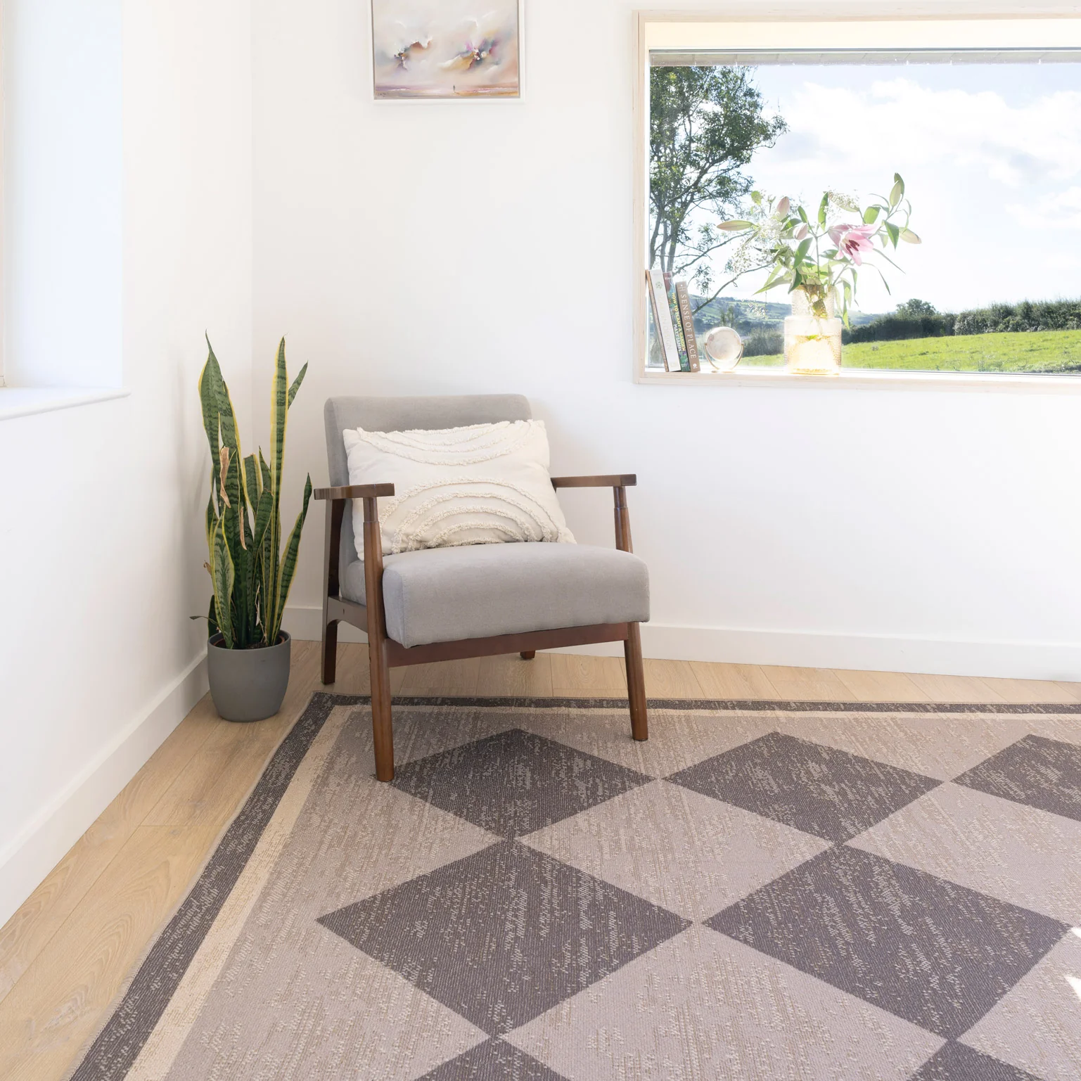 Washable Brown Harlequin Jute Style Rug - Suki - Image 5