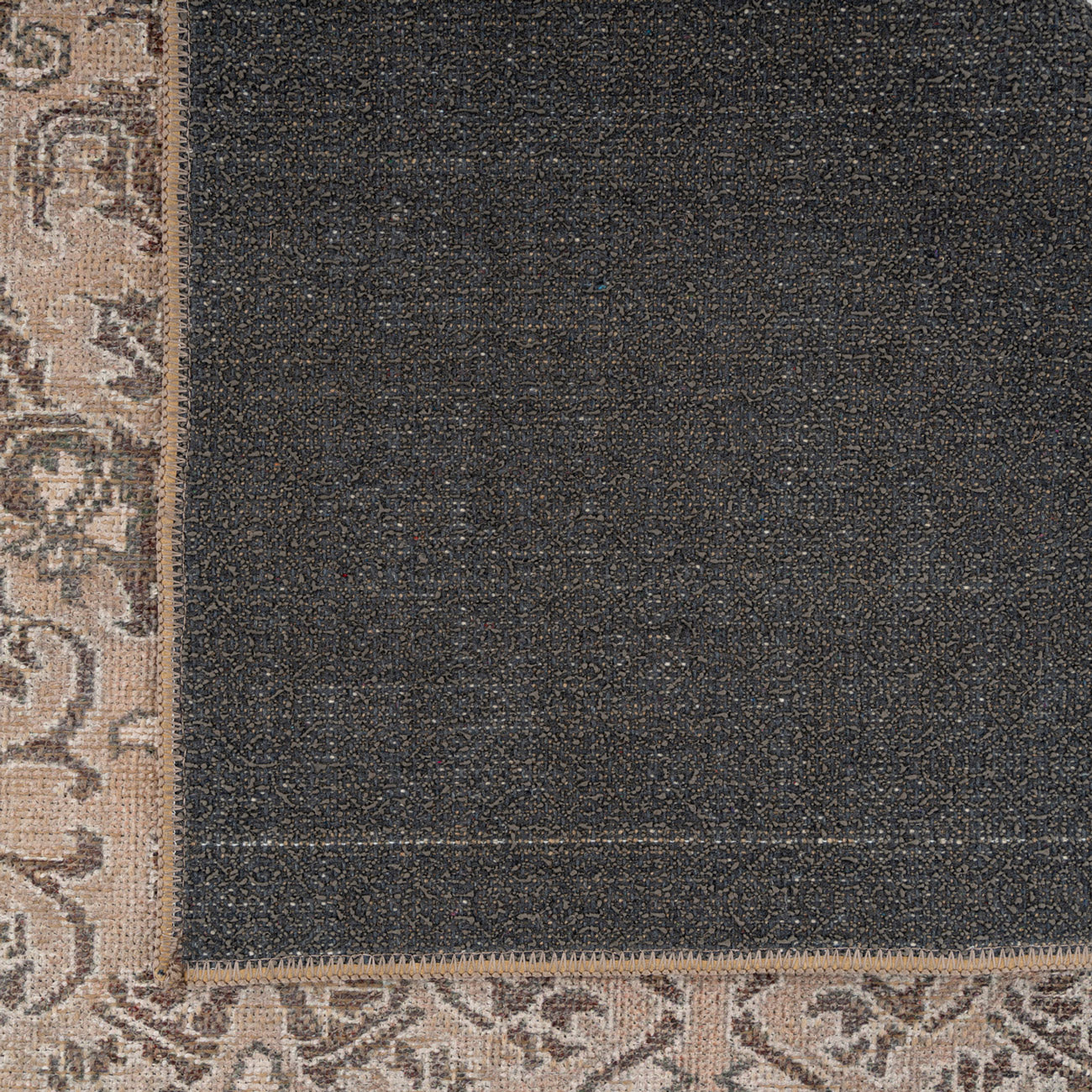 Washable Brown Ornate Jute Style Rug - Eden - Image 8