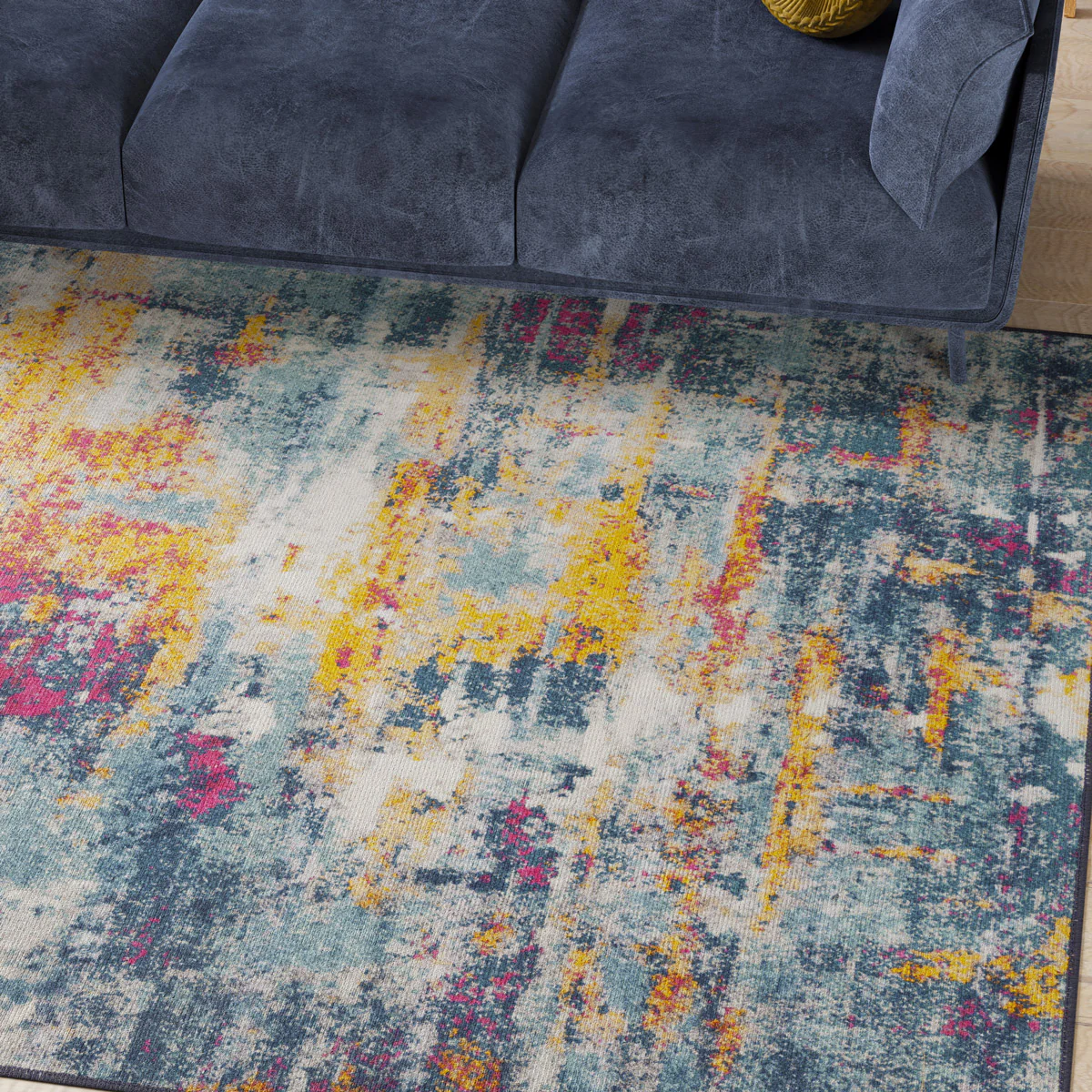 Washable Colourful Abstract Rug - Nova - Image 3