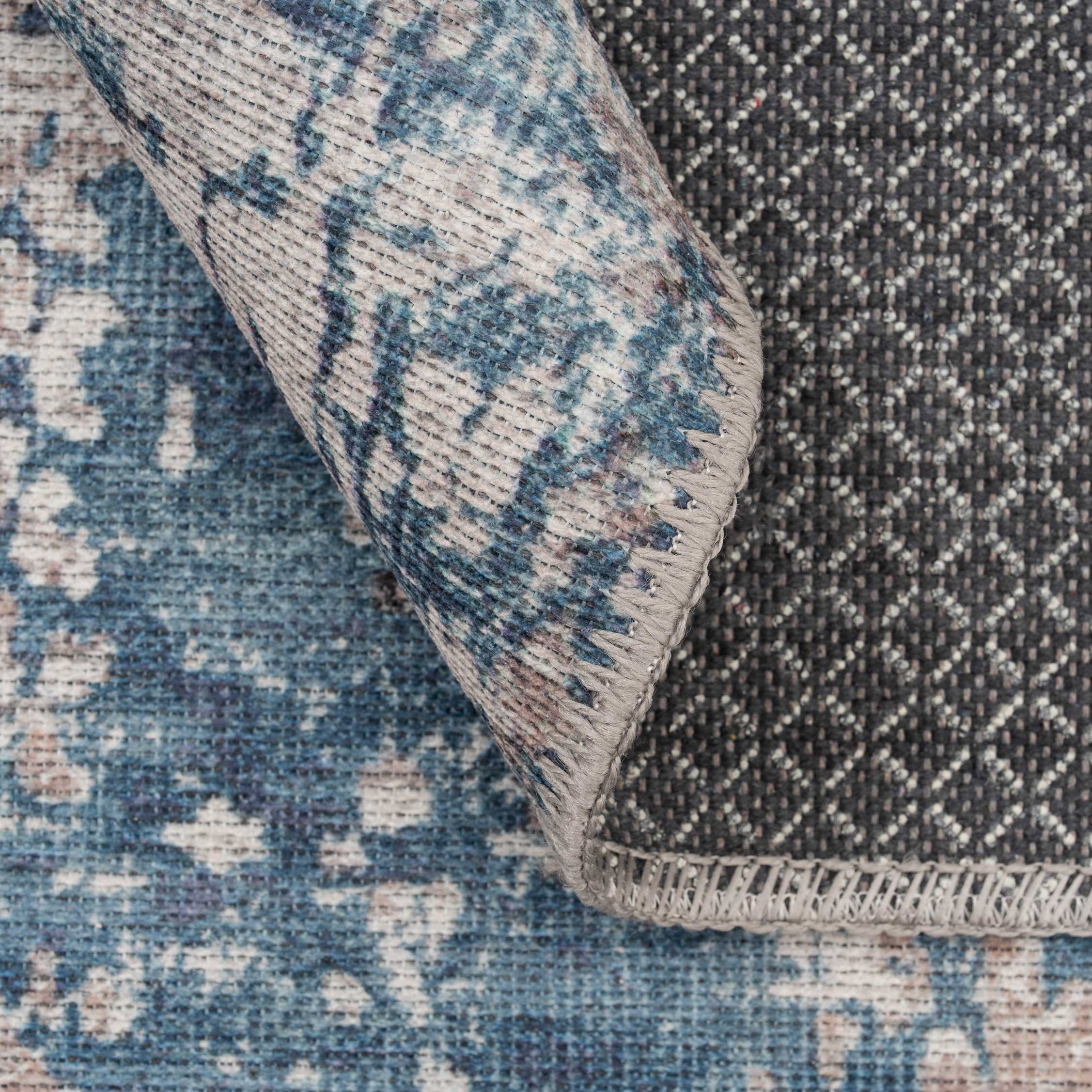 Flatwoven Washable Distressed Blue Area Rug - Dash - Image 4