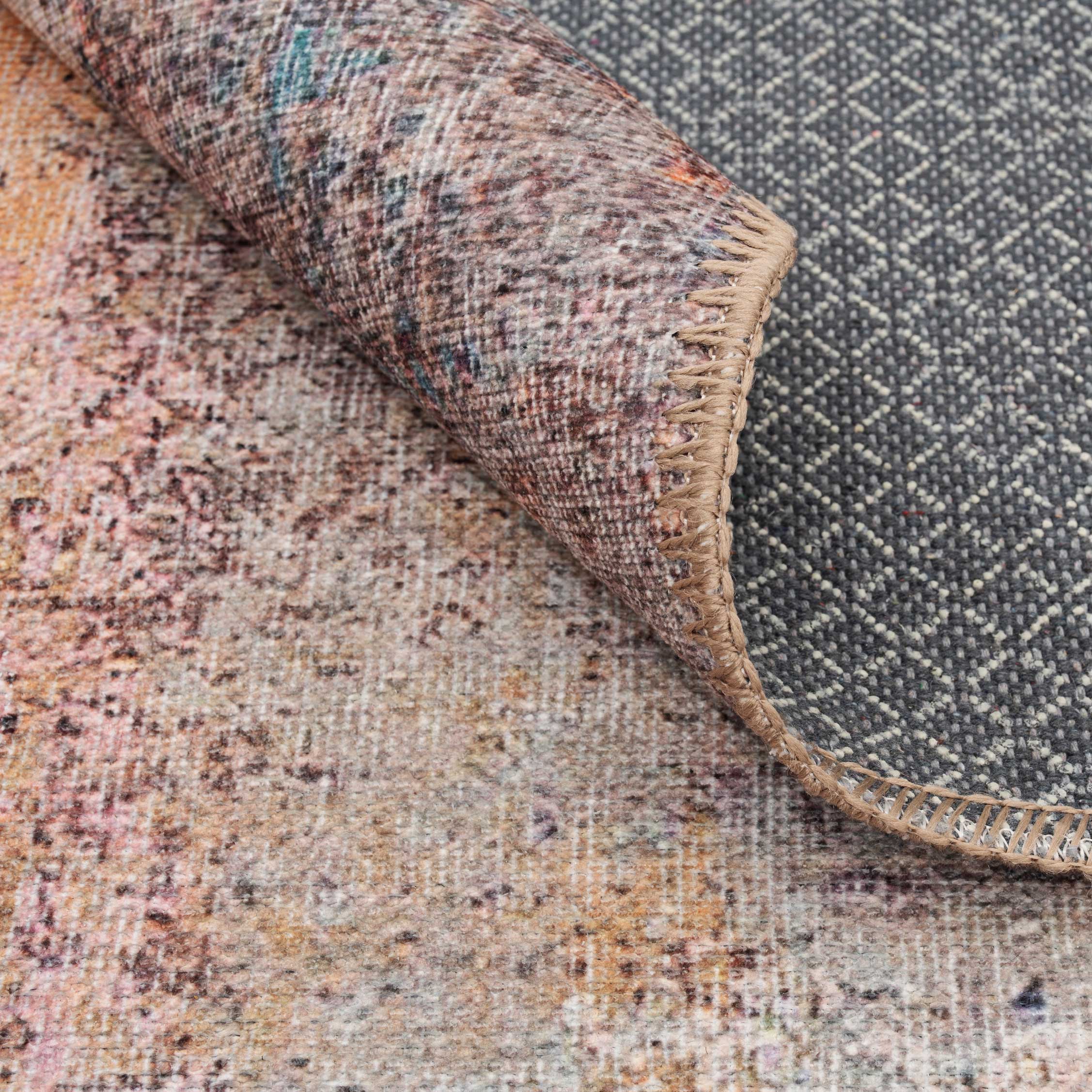 Flatwoven Washable Distressed Multicolour Runner - Carrie - Image 4