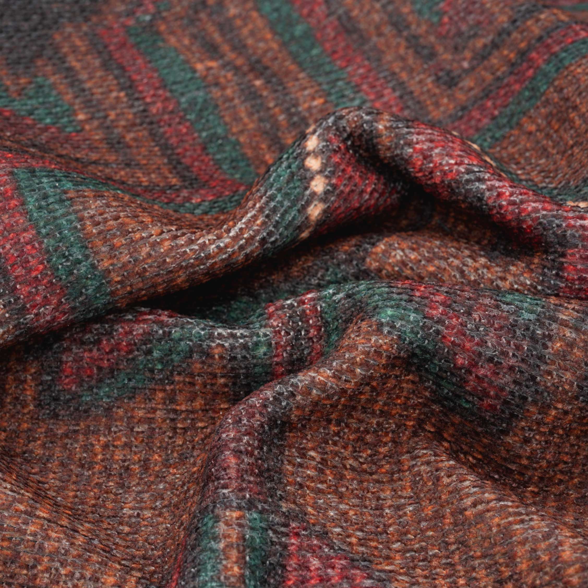 Flatwoven Washable Distressed Brown Runner  - Caris - Image 4