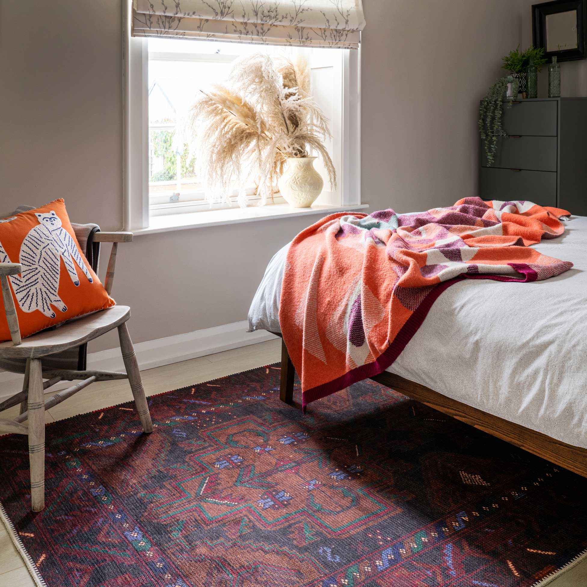 Flatwoven Washable Distressed Brown Runner  - Caris - Image 5