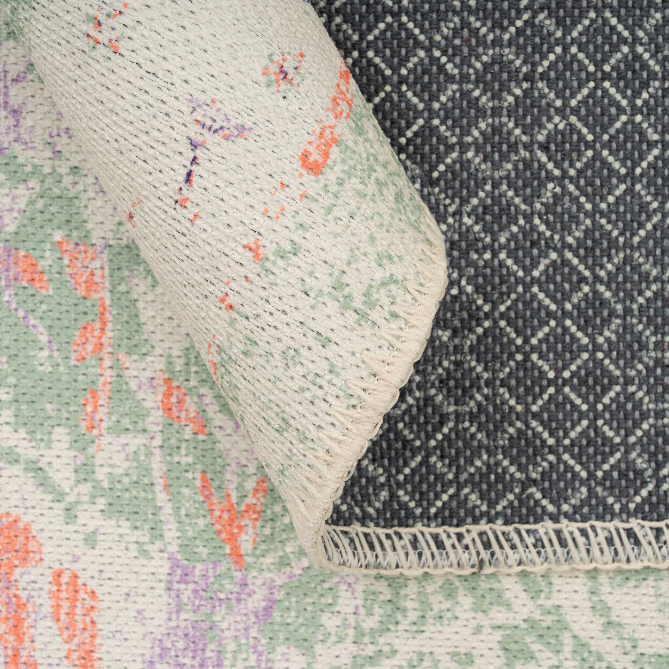 Flatwoven Washable Green Medallion Runner - Lottie - Image 3