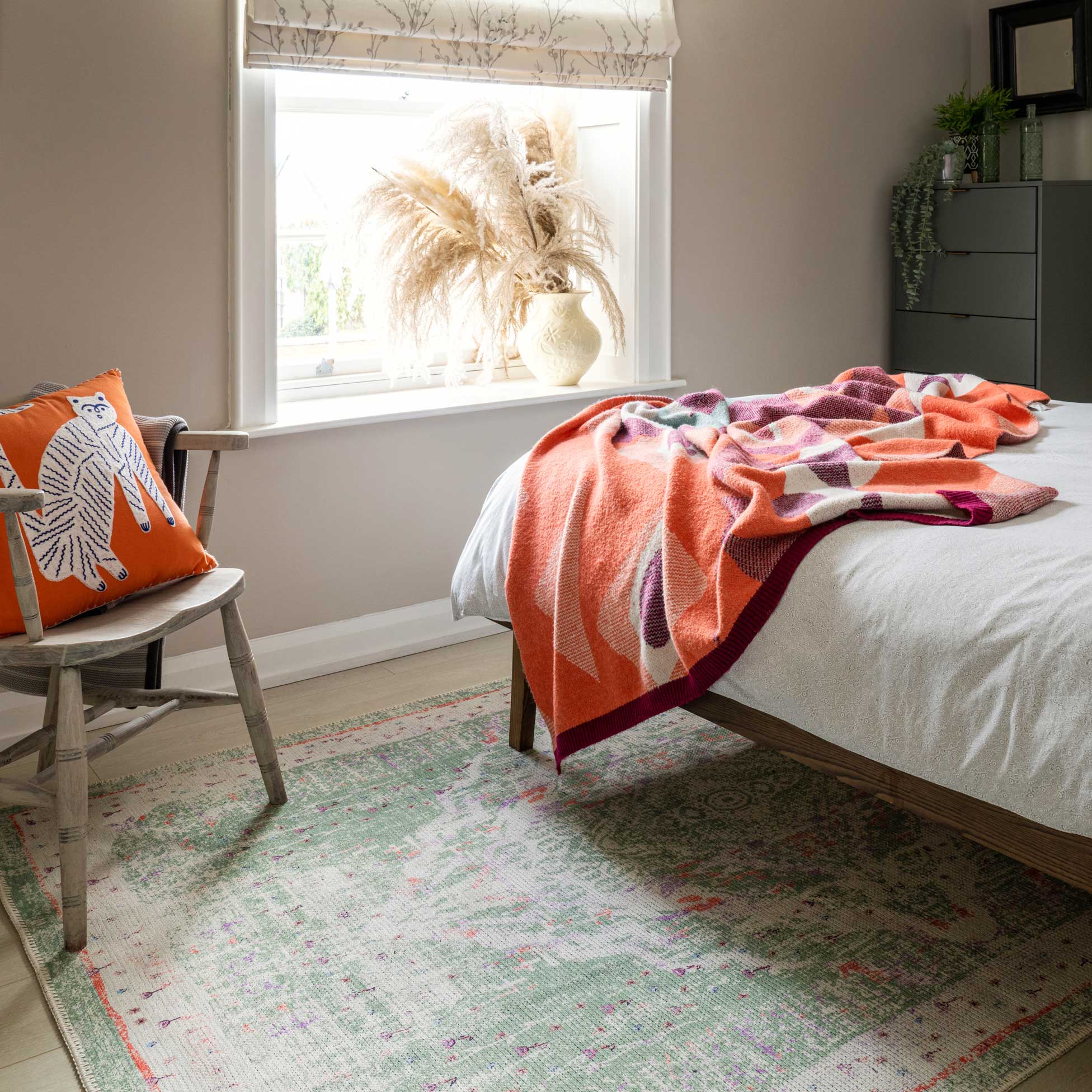 Flatwoven Washable Green Medallion Runner - Lottie - Image 5