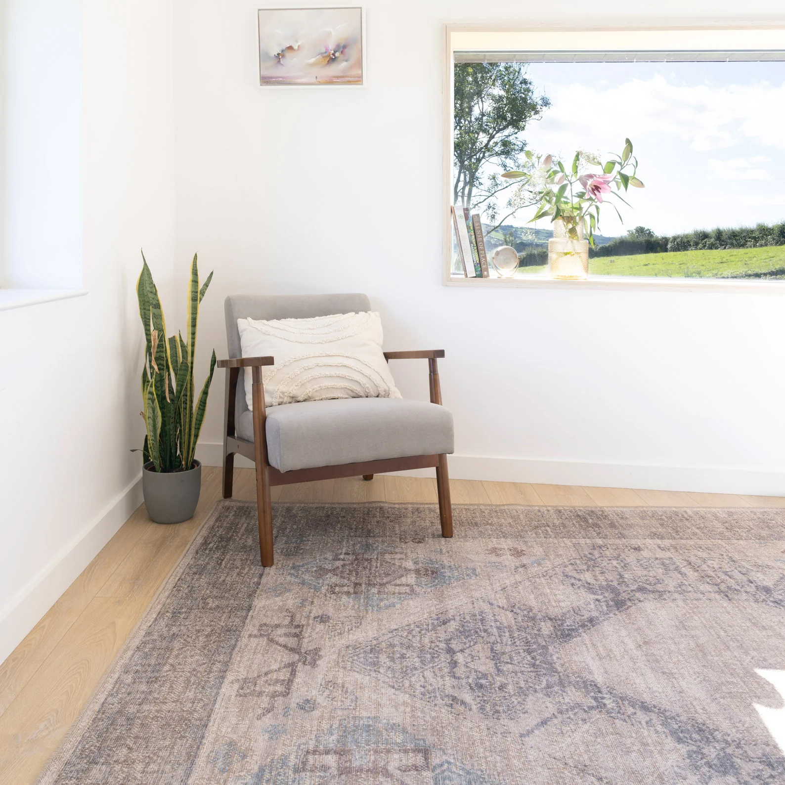 Washable Greige Blue Jute Style Rug - Ruah - Image 5