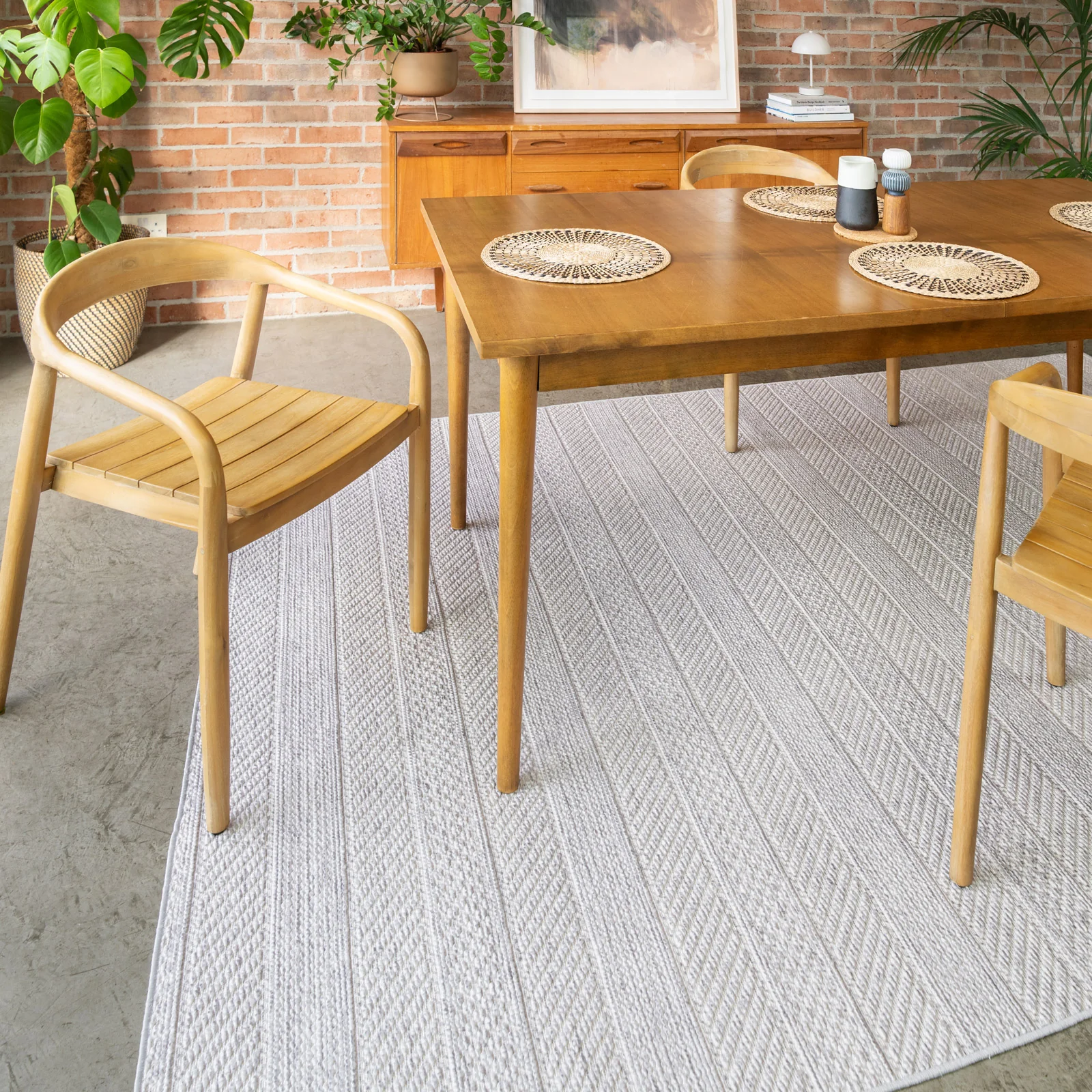 Washable Grey Bobbled Scandi Rug - Evie - Image 4