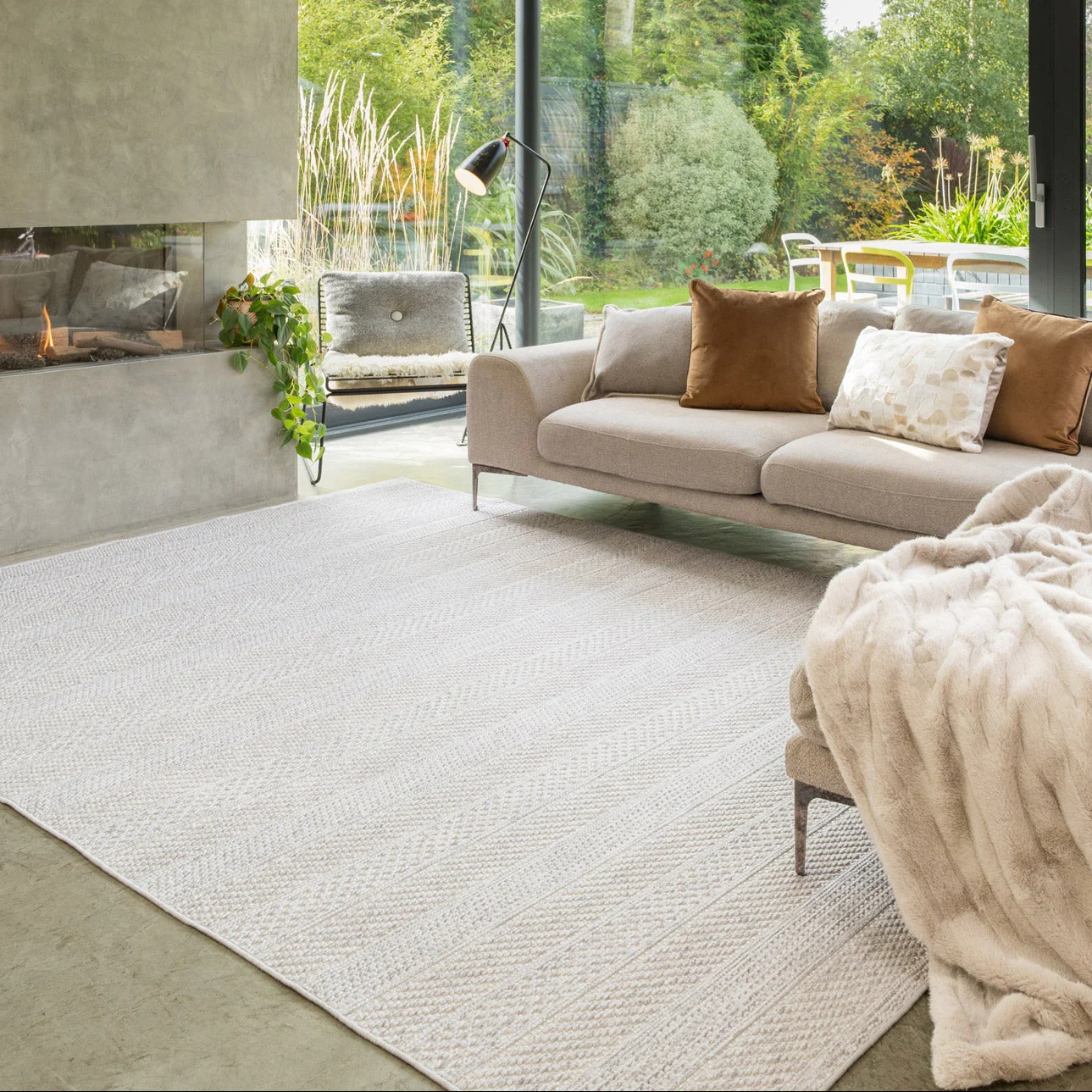 Washable Grey Bobbled Scandi Rug - Evie - Image 5