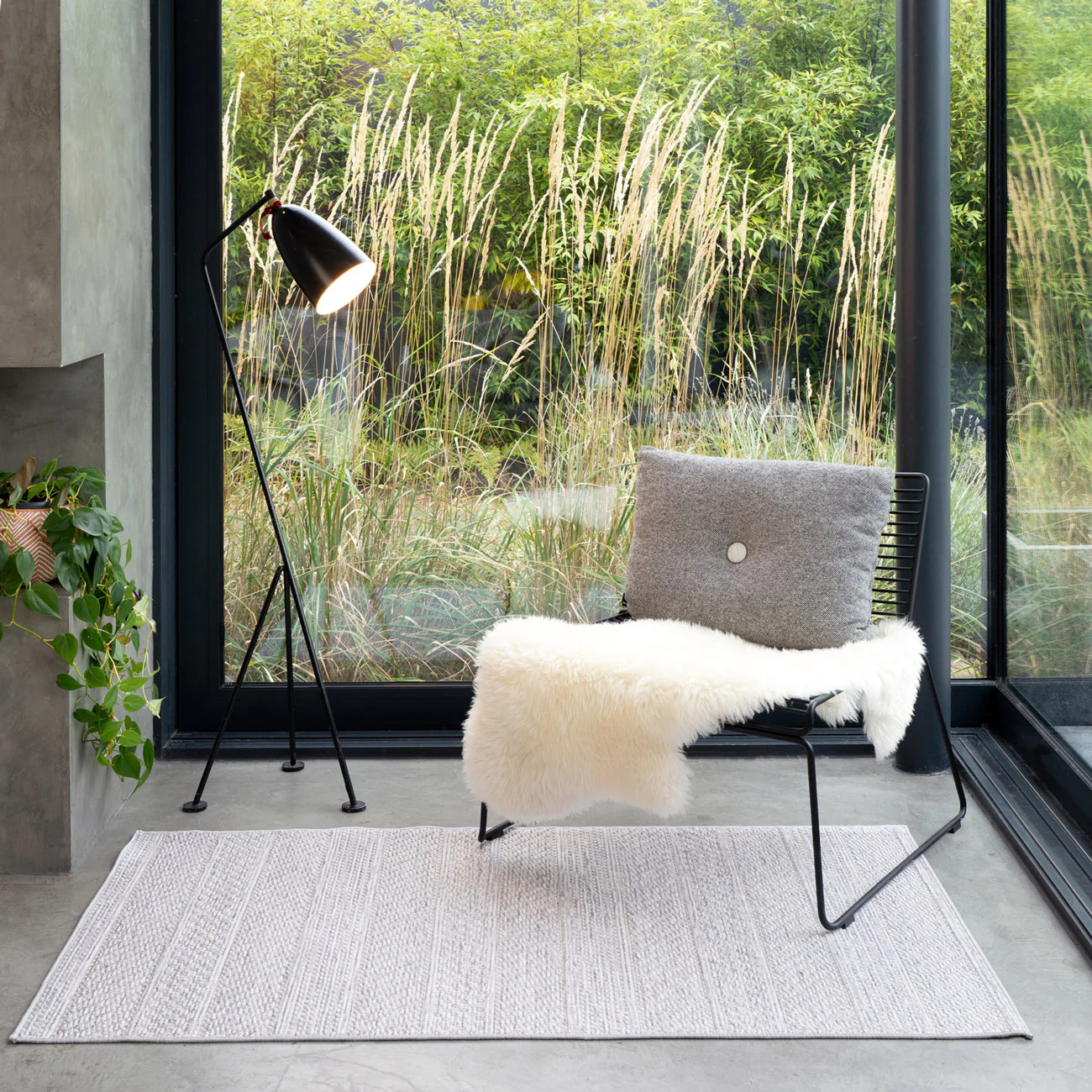 Washable Grey Bobbled Scandi Rug - Evie - Image 6