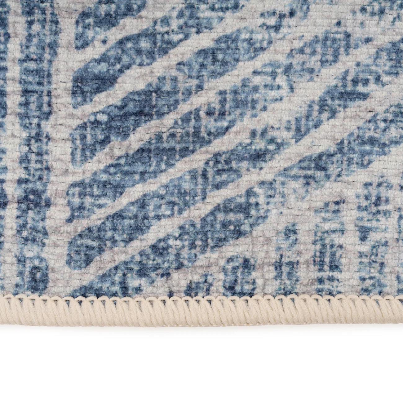 Washable Blue Geometric Runner - Plato - Image 7