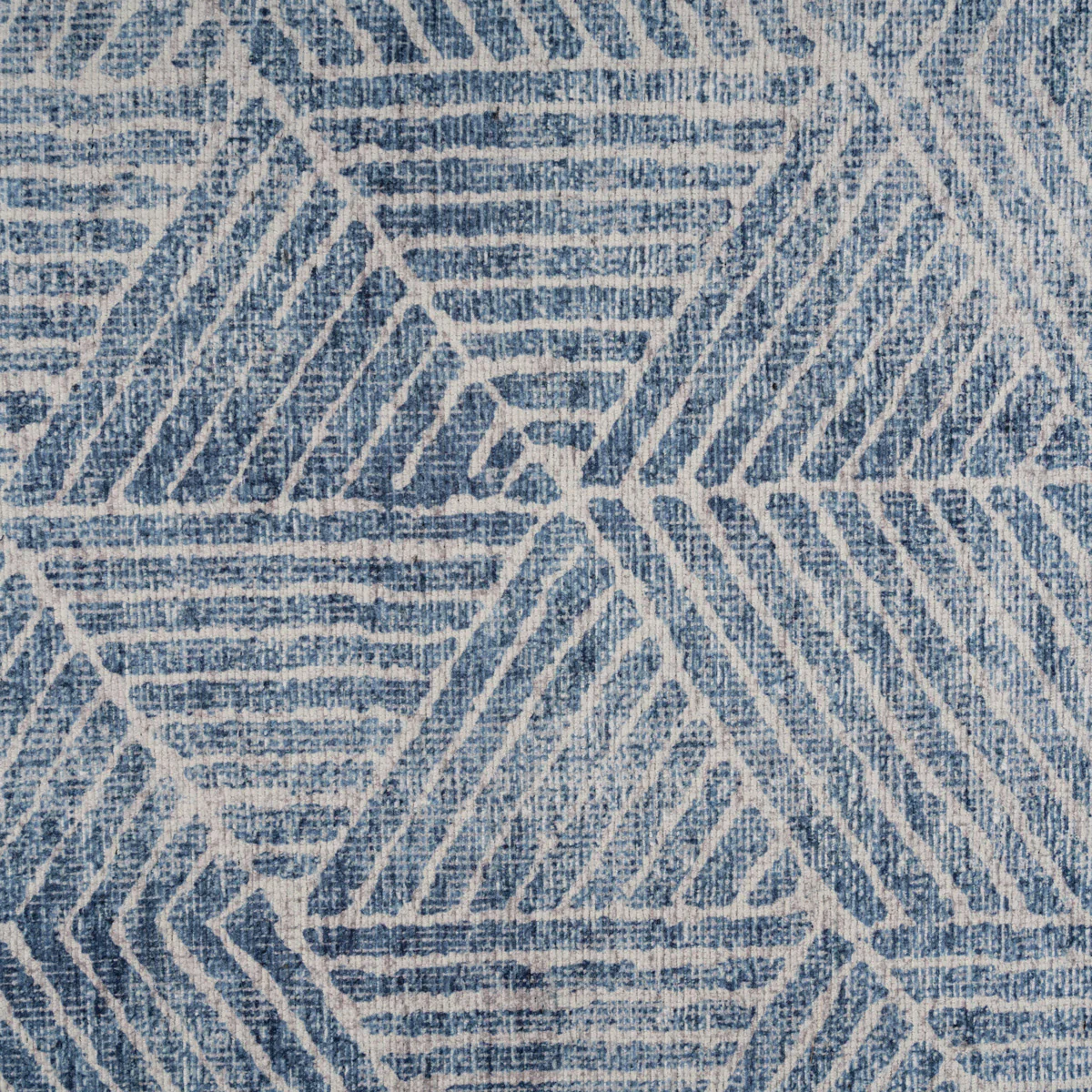 Washable Blue Geometric Runner - Plato - Image 8