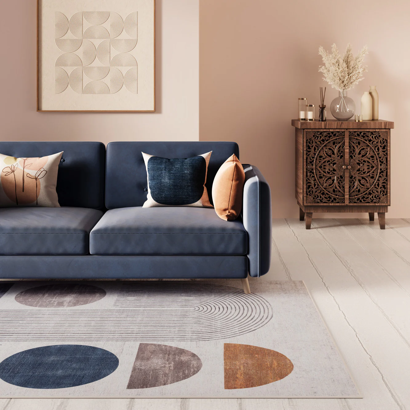 Washable Modern Wabi-Sabi Rug - Orb - Image 5