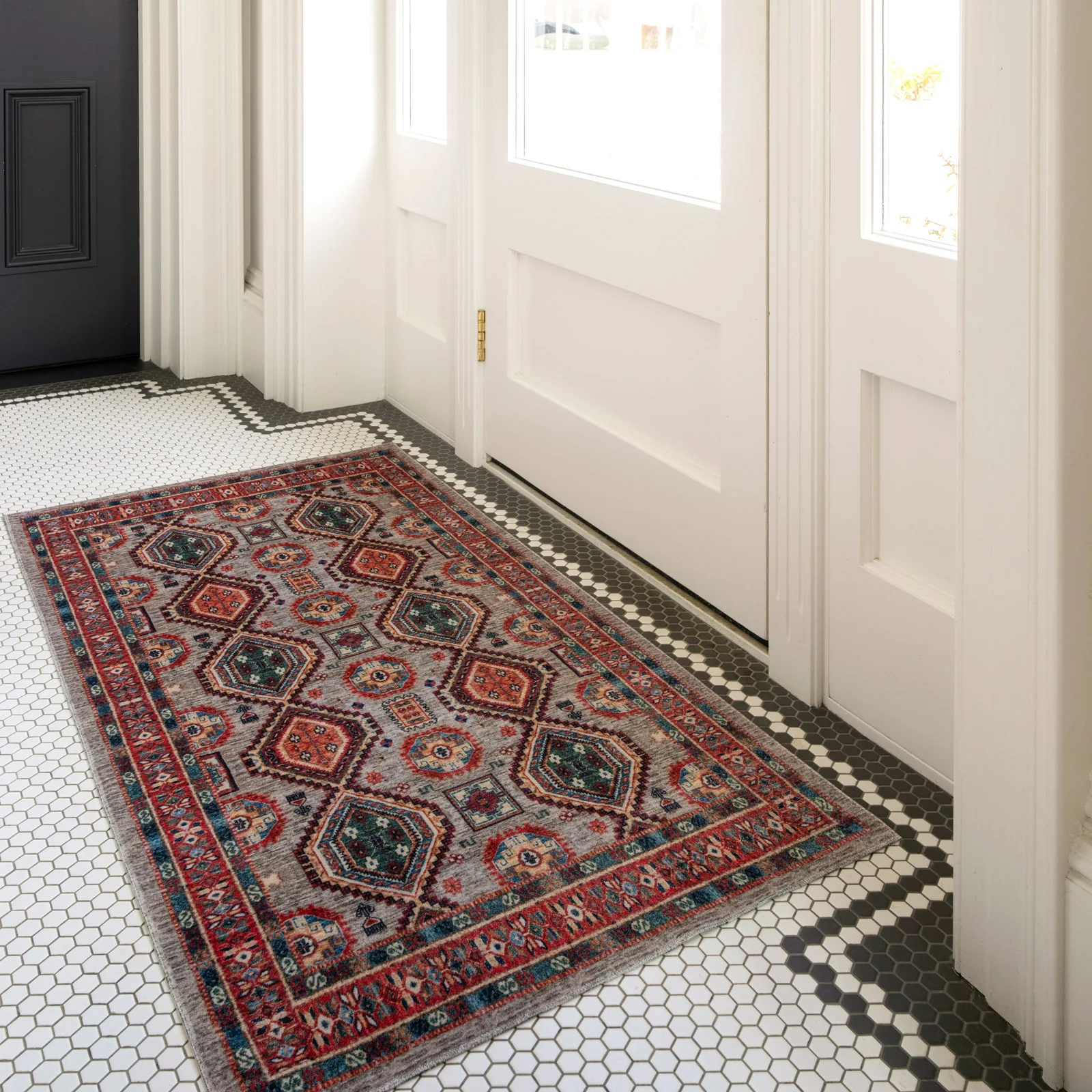 Washable Multicolour Persian Style Rug - Rani - Image 5