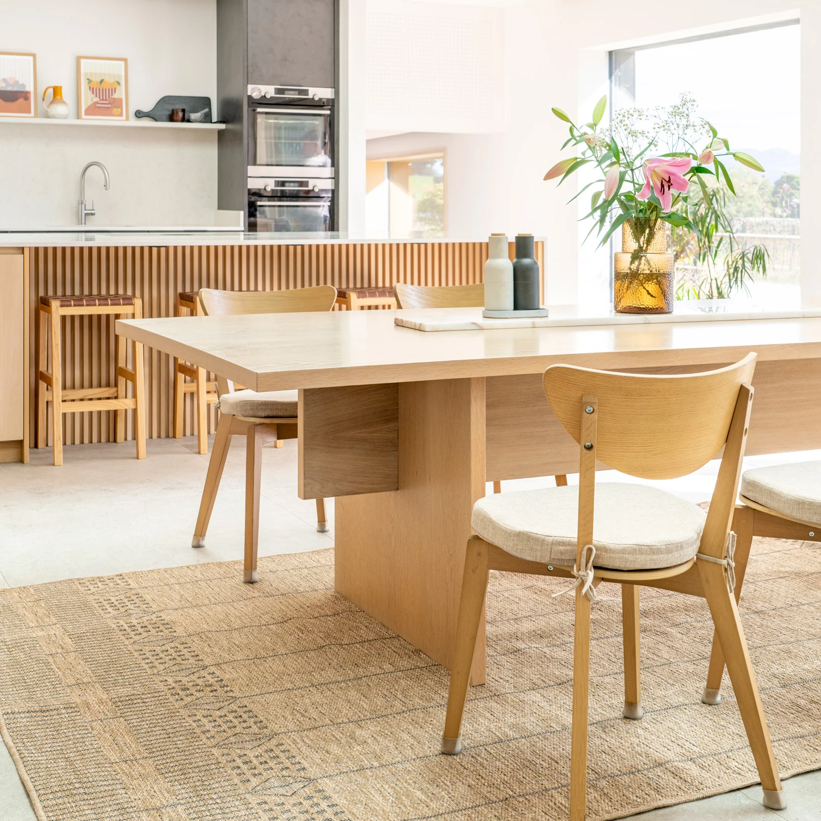 Washable Natural Brown Jute Style Rug - Kai - Image 3