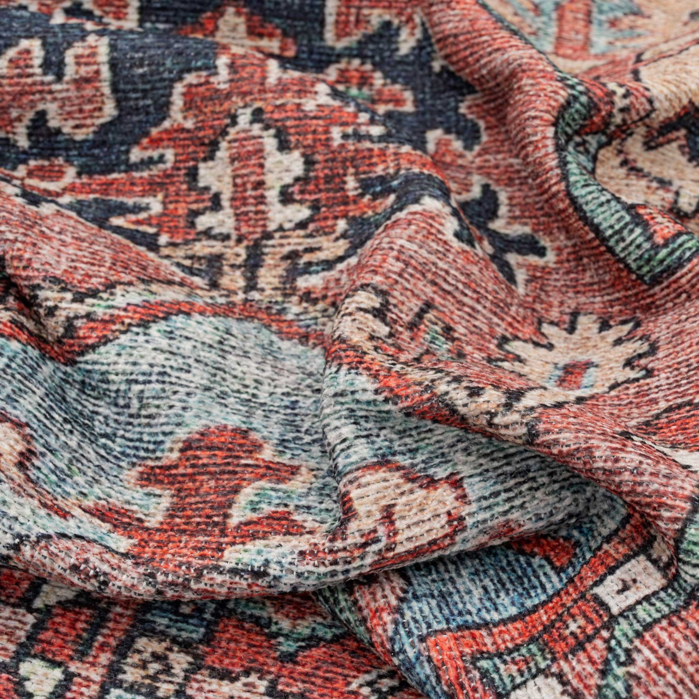 Flatwoven Washable Red Distressed Traditional Runner - Savanna - Image 8