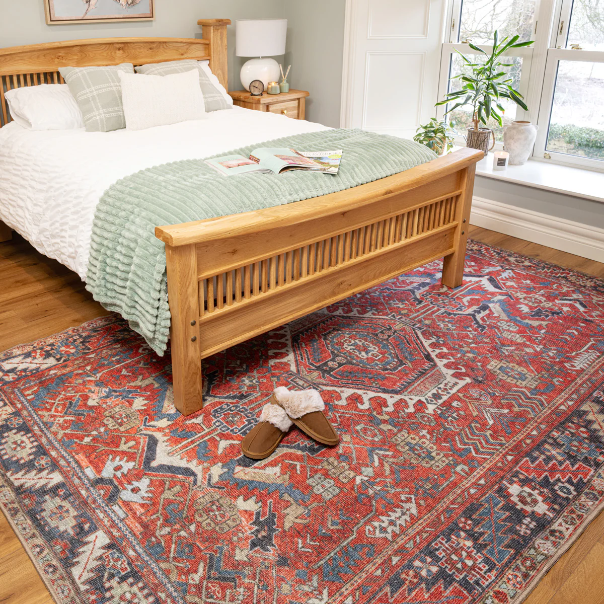 Washable Red Kazak Style Rug - Rudd - Image 3