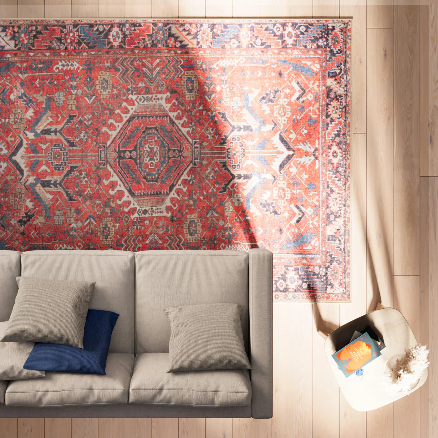 Washable Red Kazak Style Rug - Rudd - Image 6