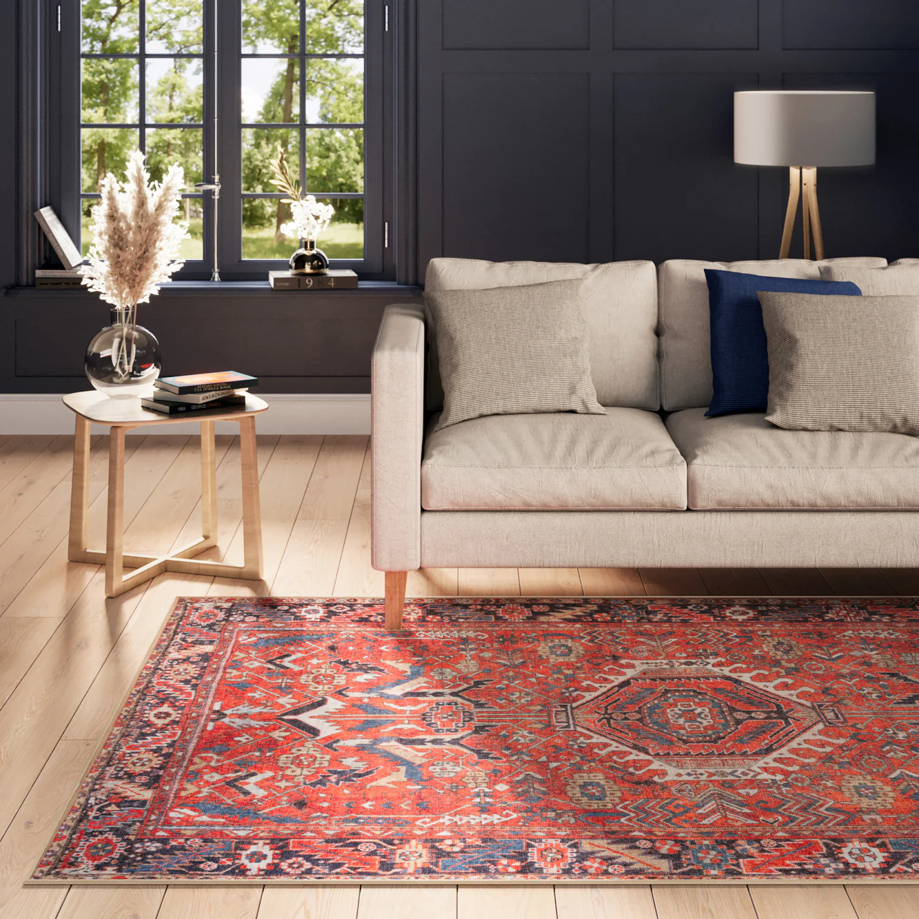 Washable Red Kazak Style Rug - Rudd - Image 5