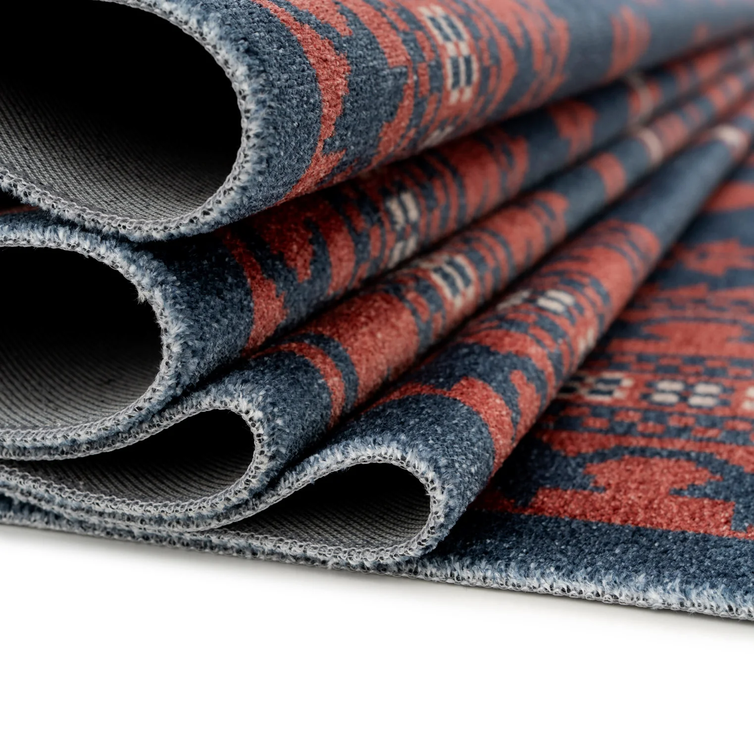 Washable Red Navy Persian Style Runner - Asha - Image 5