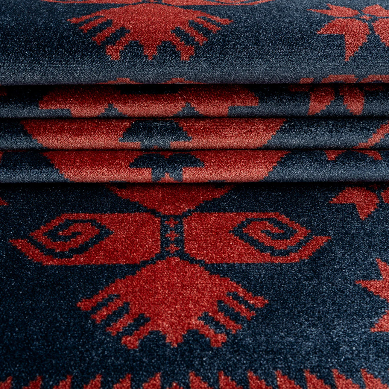 Washable Red Navy Persian Style Runner - Asha - Image 6
