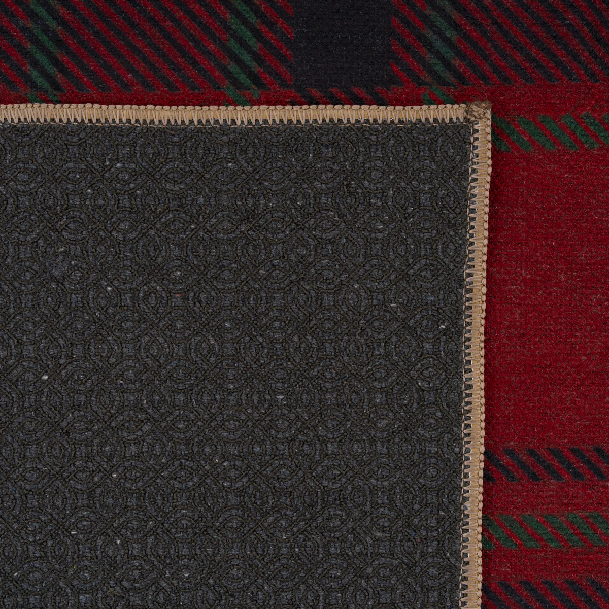 Washable Red Tartan Heritage Rug - Finn - Image 12