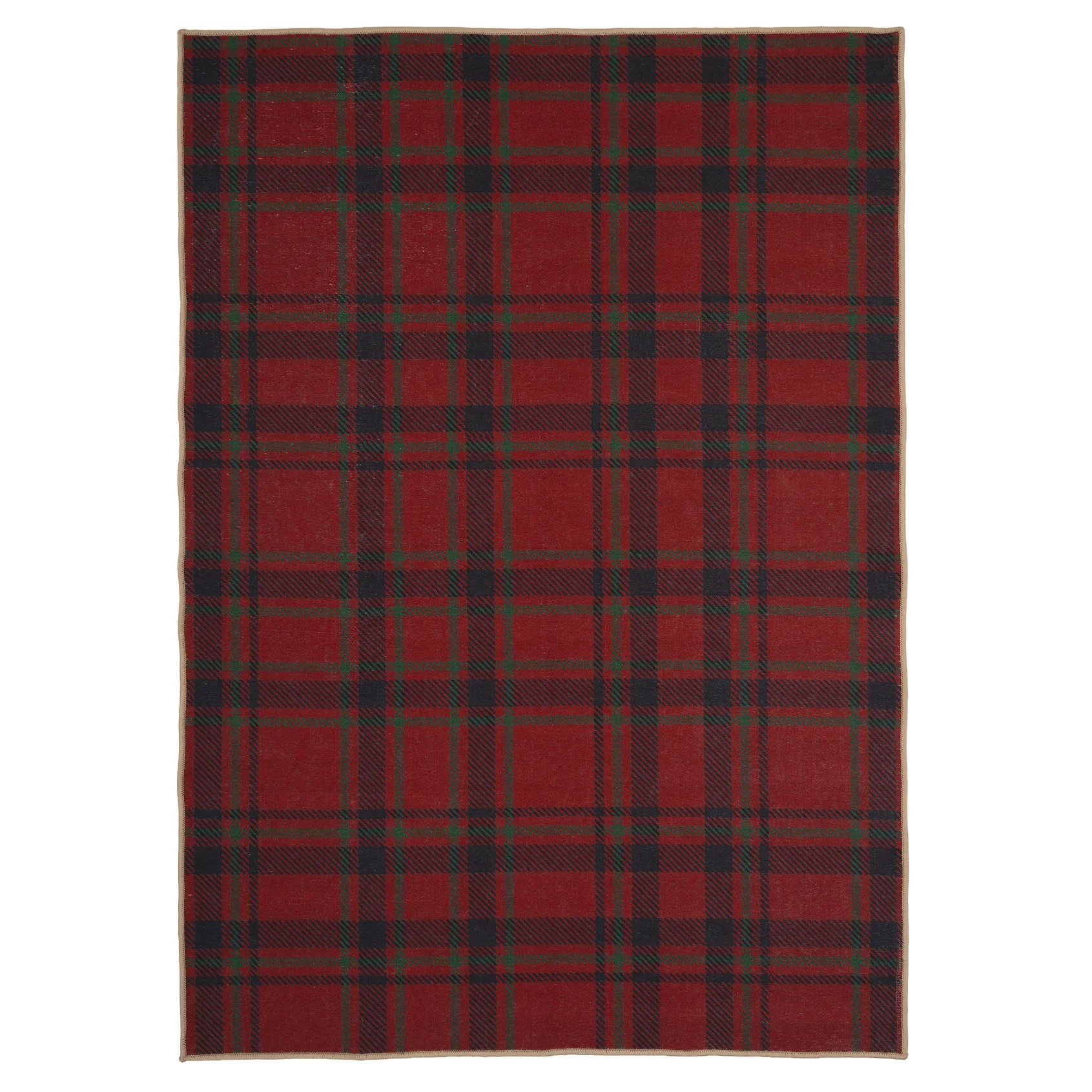 Washable Red Tartan Heritage Rug - Finn - Image 13