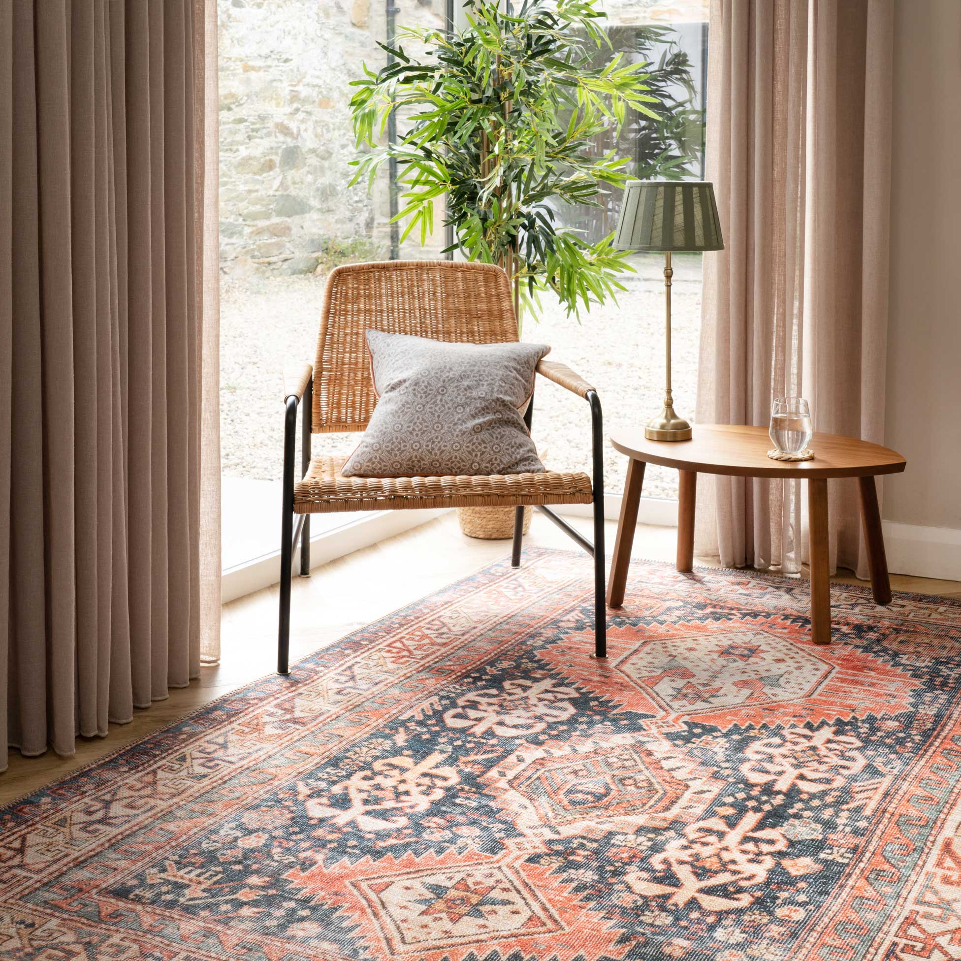 Flatwoven Washable Terracotta Boho Runner - Perla - Image 4