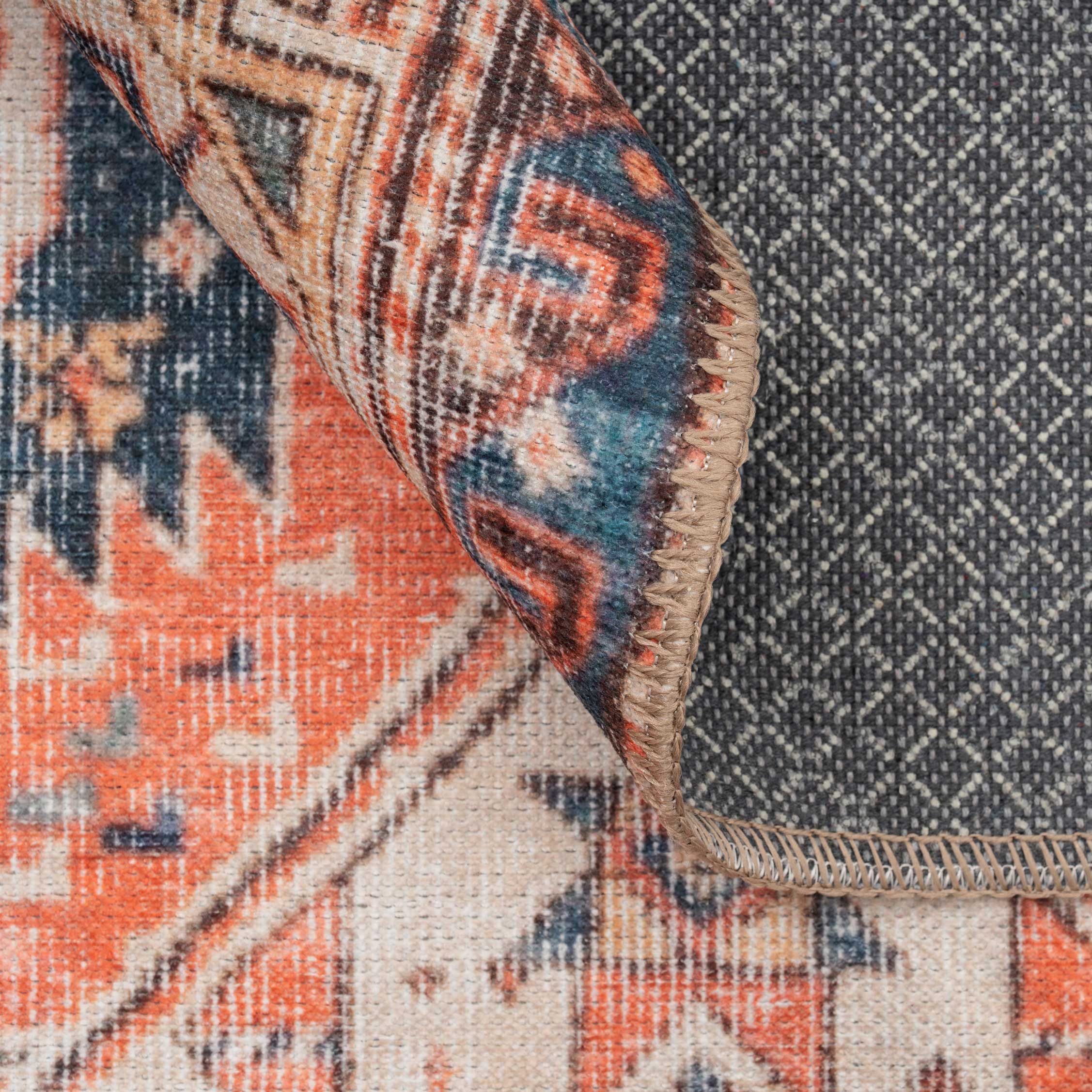 Flatwoven Washable Terracotta Boho Runner - Perla - Image 5