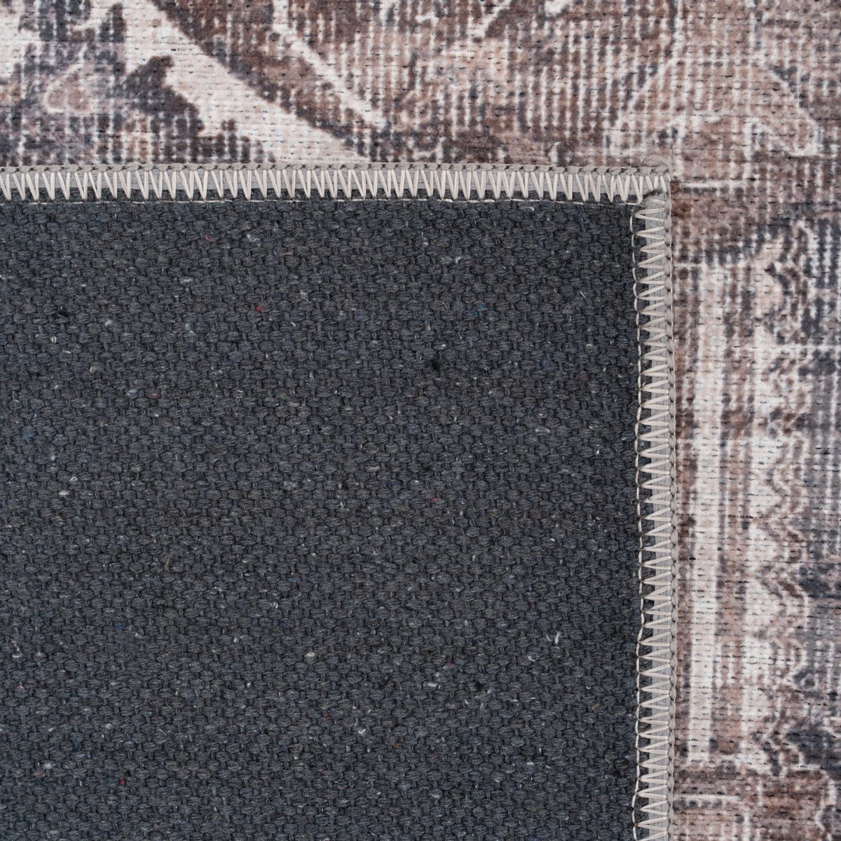 Washable Vintage Brown Beige Runner - Lois - Image 5