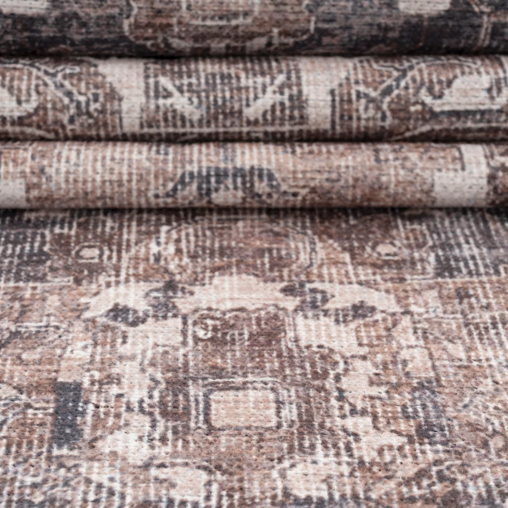 Washable Vintage Brown Beige Runner - Lois - Image 6